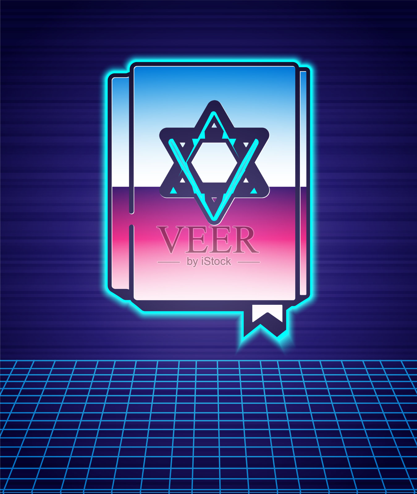 复古风格的犹太律法书图标孤立插画图片素材