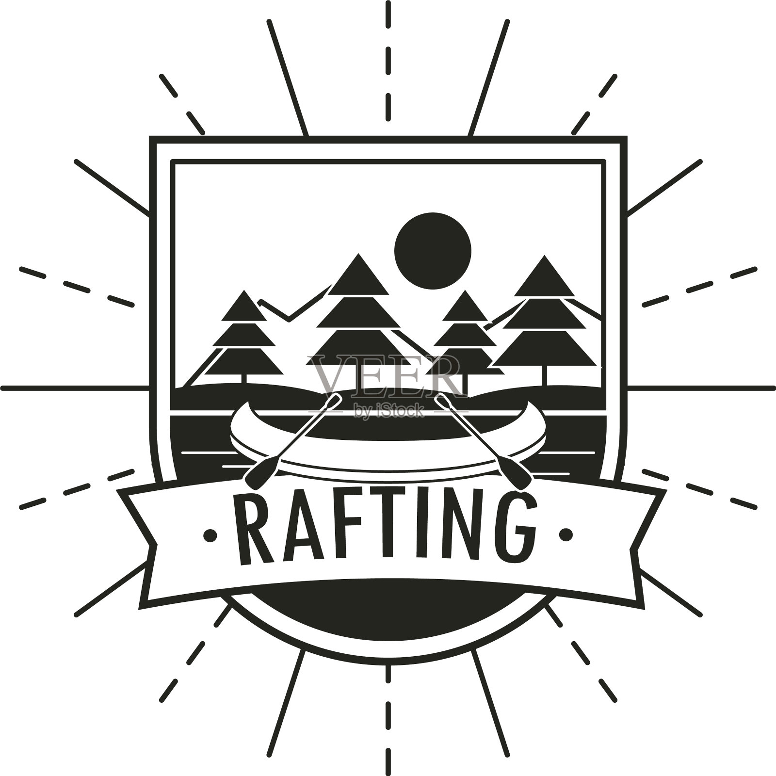 旅游热探险漂流设计元素图片