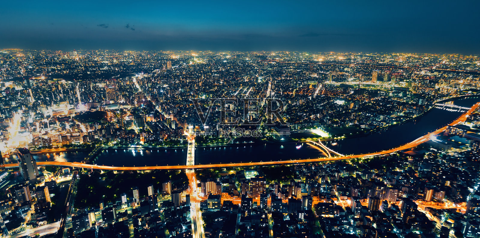 东京市景鸟瞰图照片摄影图片