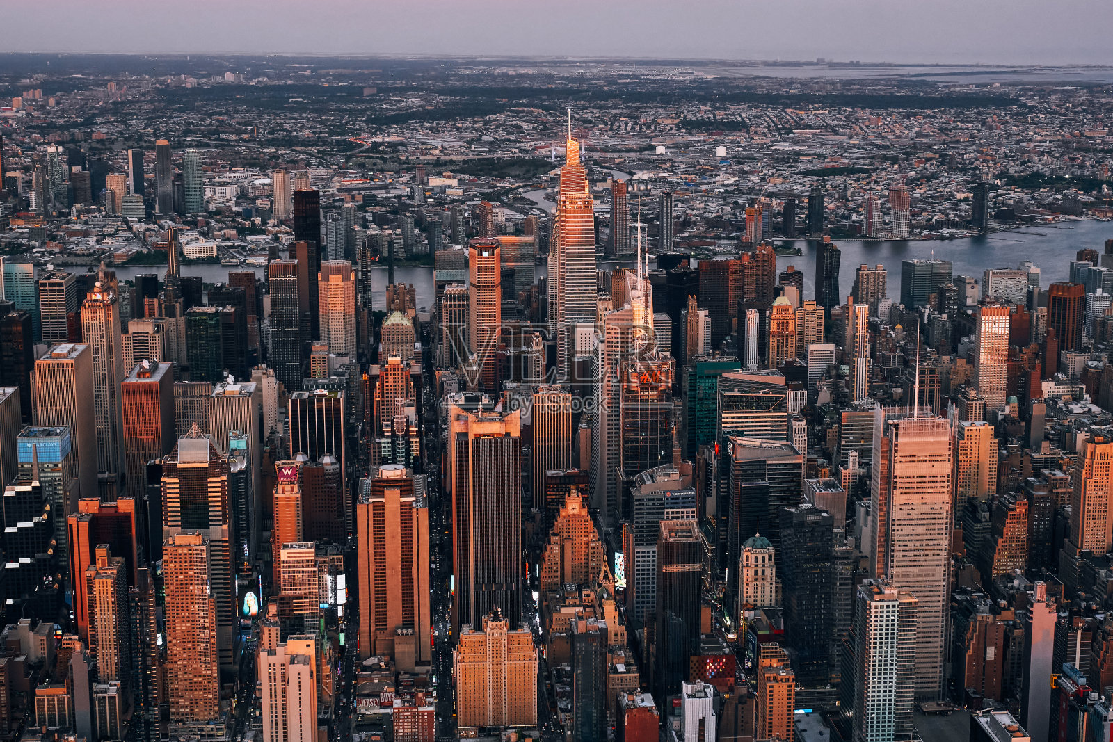 纽约市曼哈顿中城鸟瞰图照片摄影图片