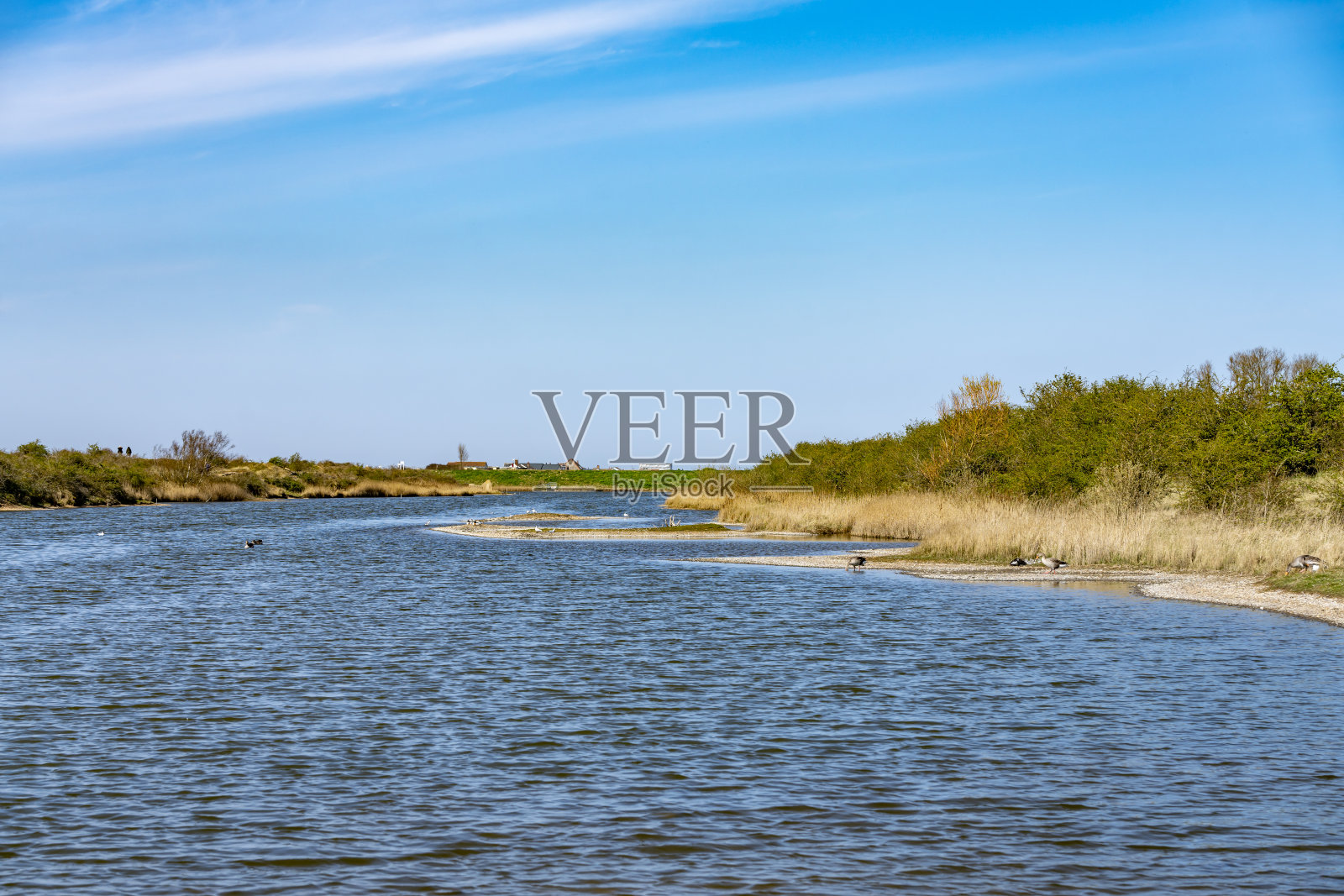 诺福克Snettisham的泻湖。照片摄影图片