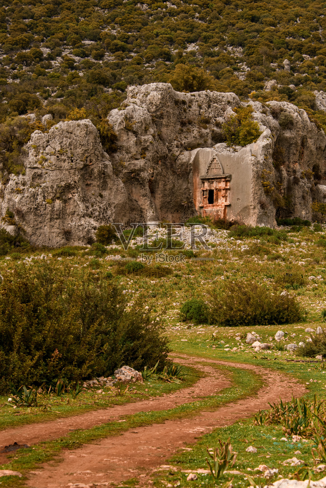 古利西亚岩墓古城风景区照片摄影图片