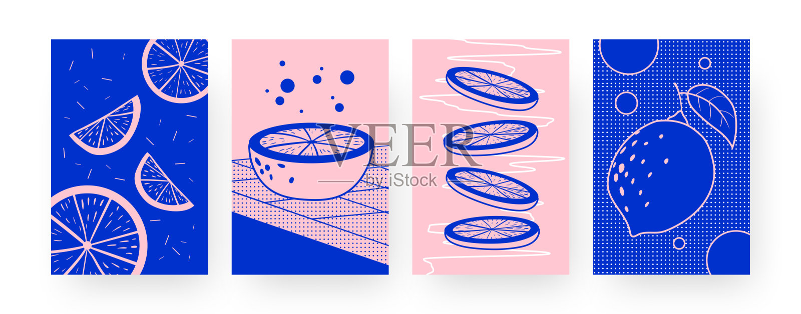 当代海报的收集与切酸橙插画图片素材
