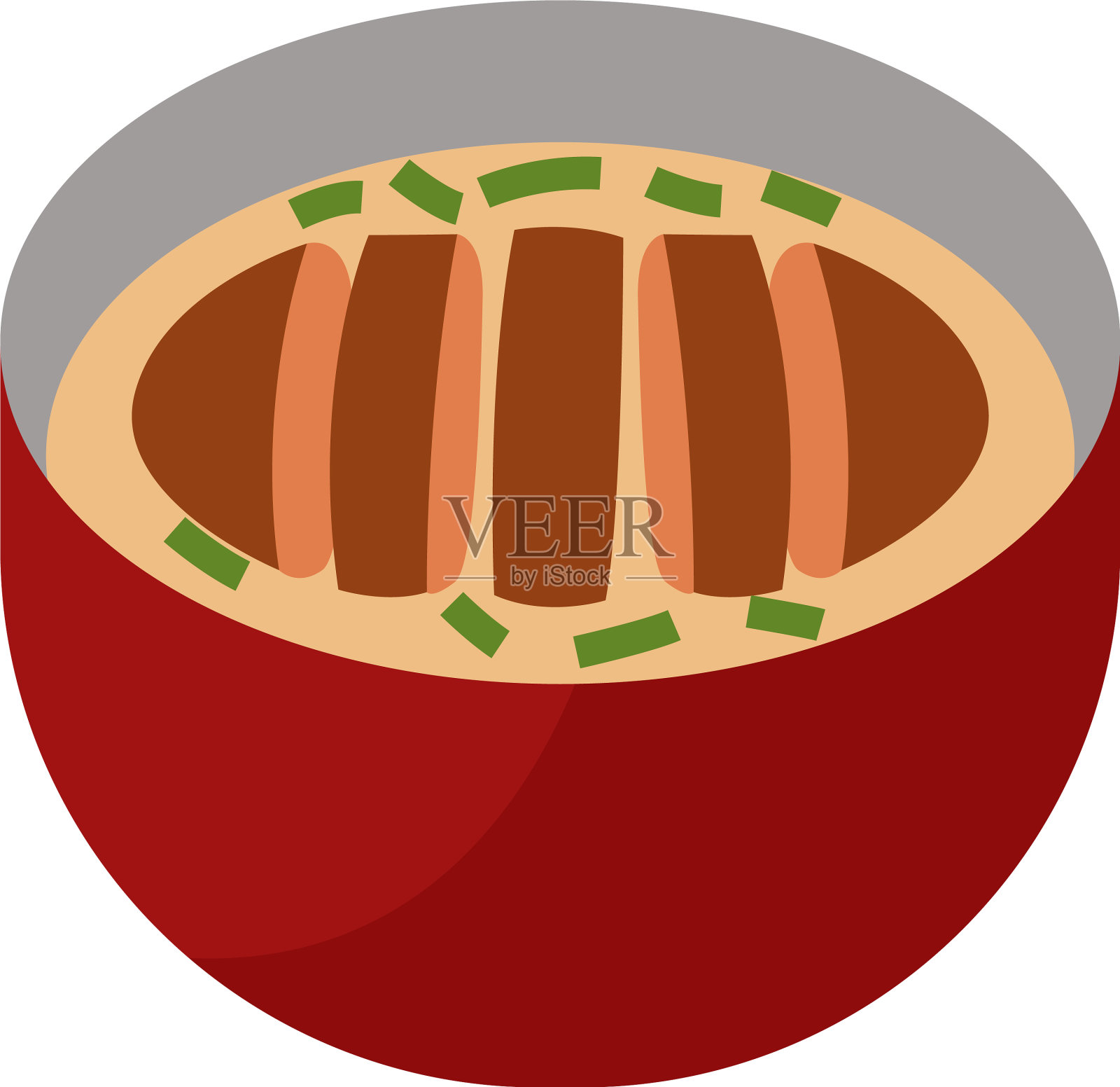 白色背景上的亚洲猪排插画图片素材