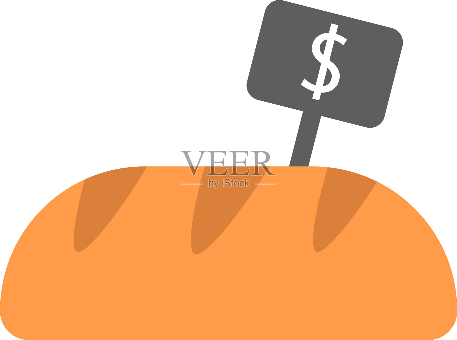 白色背景上出售的面包插画图片素材