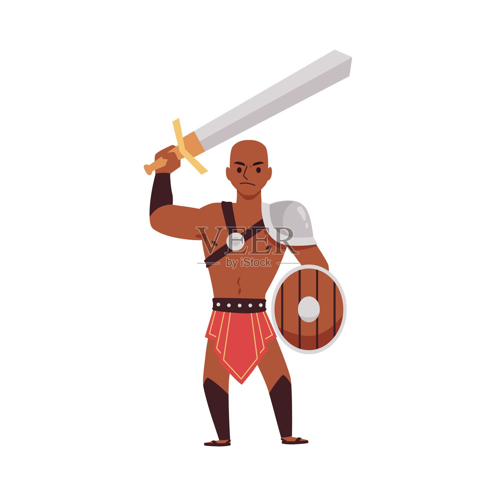 古罗马希腊竞技场上的角斗士设计元素图片