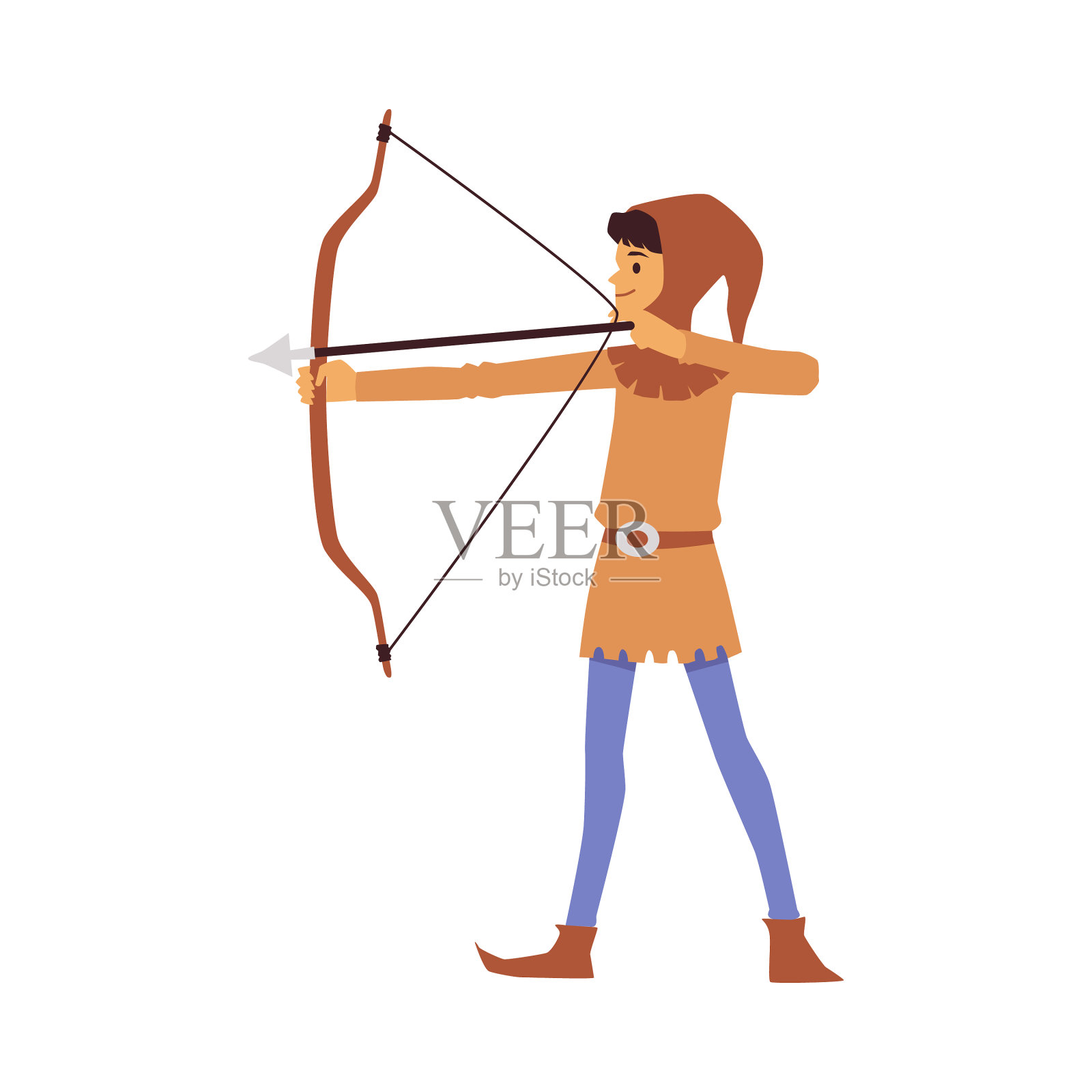 身着中世纪服装的弓箭手设计元素图片