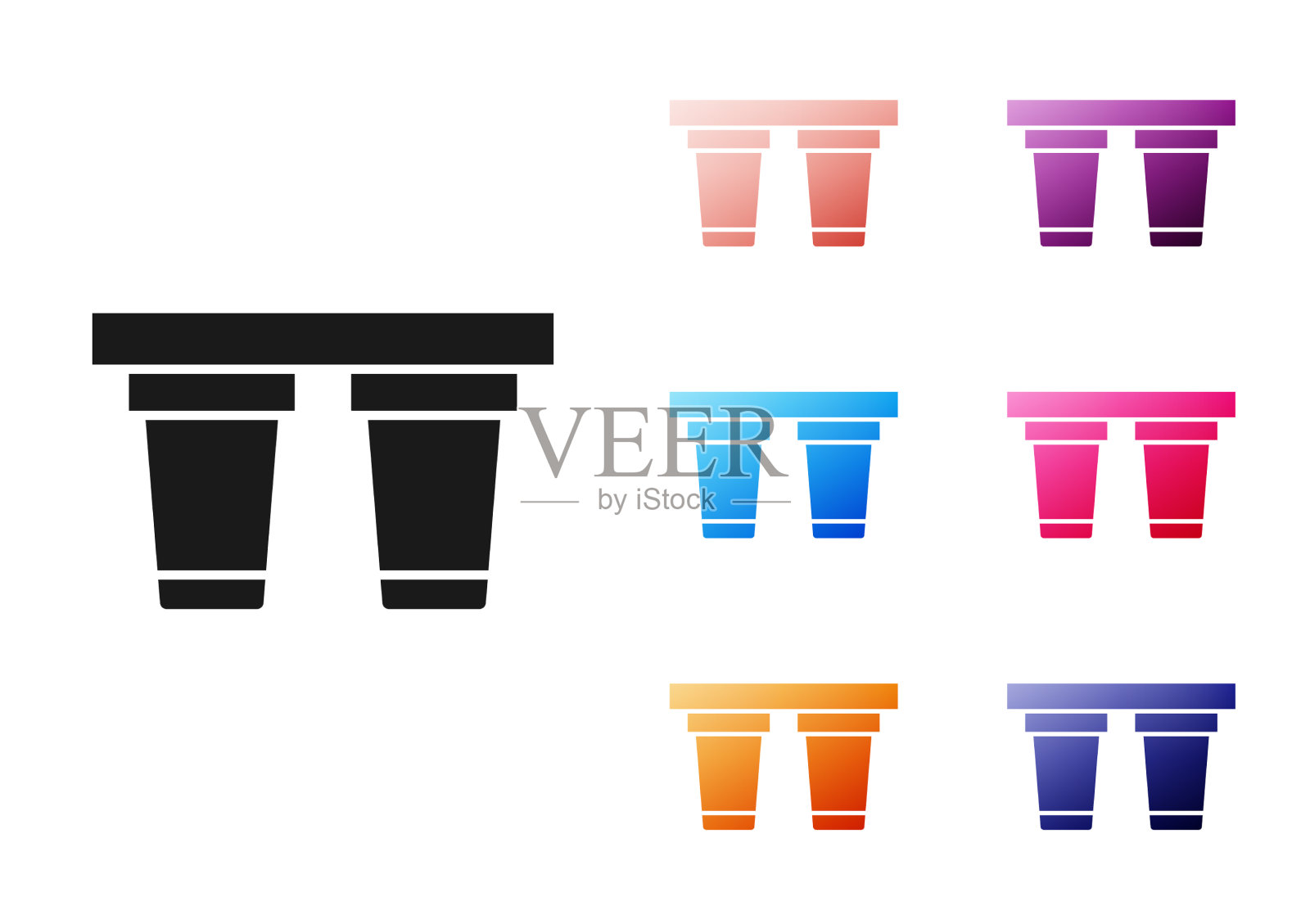 黑色滤水器图标孤立在白色上插画图片素材