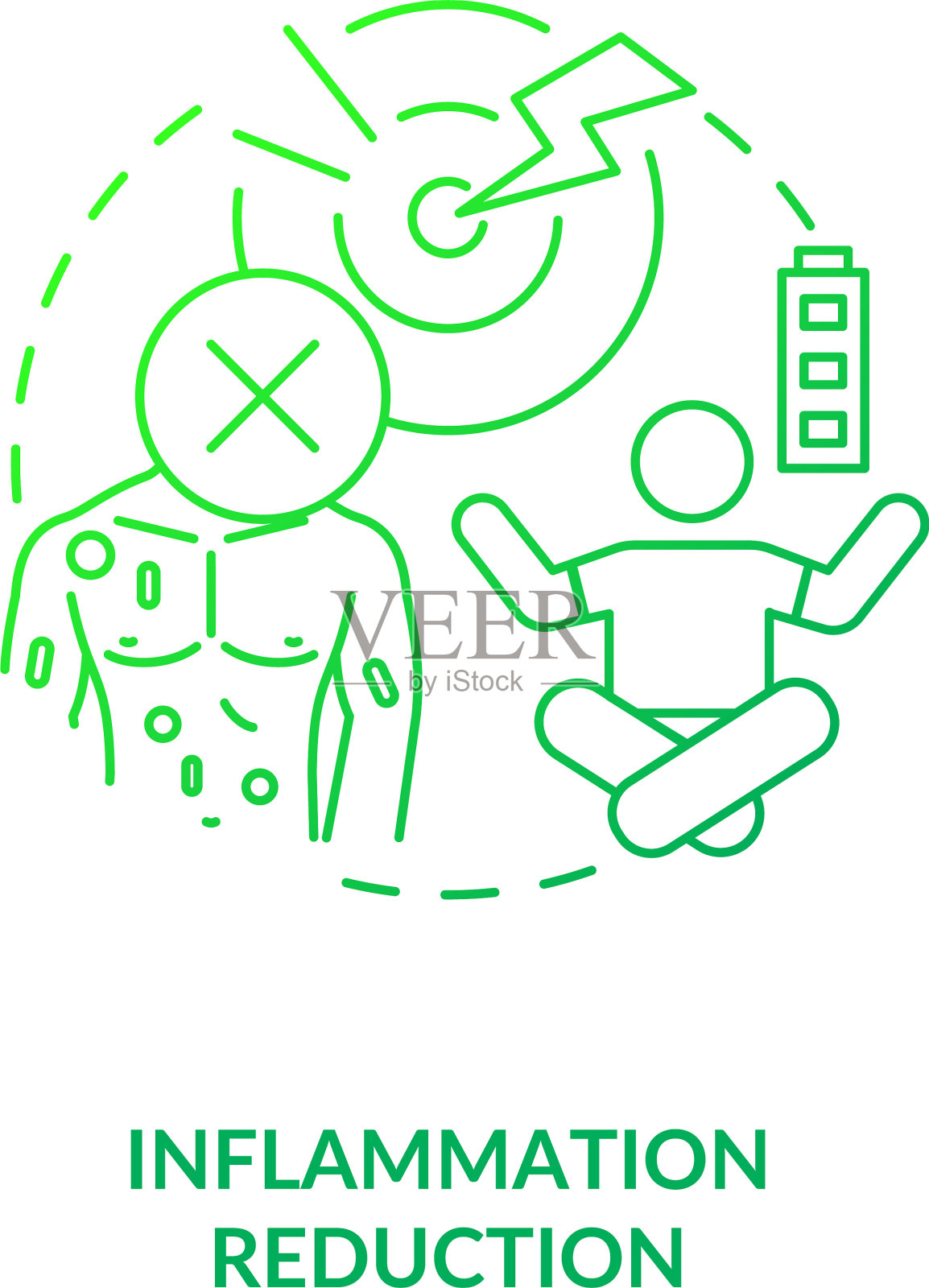 炎症减少深绿色概念图标插画图片素材