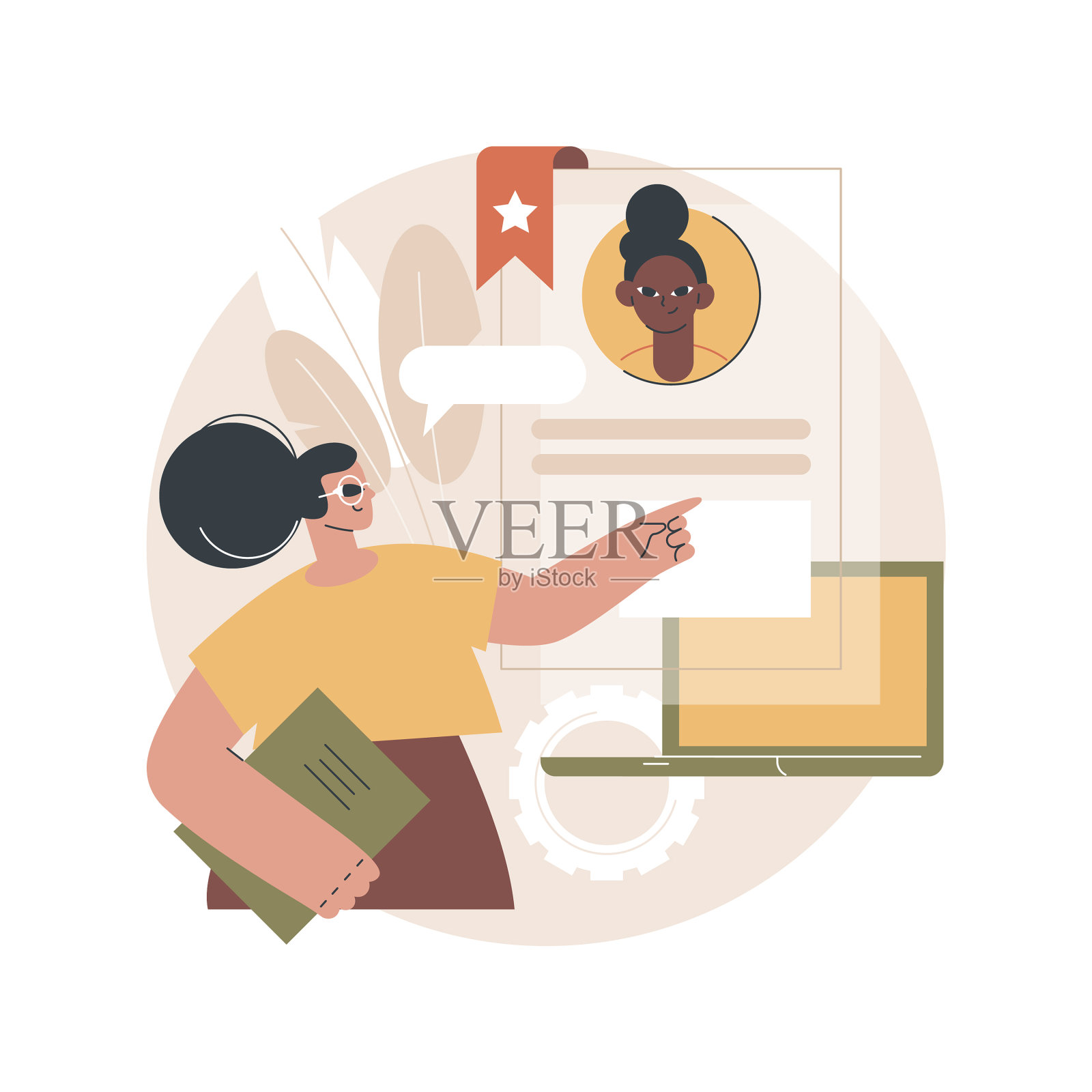 专家招聘抽象概念设计元素图片