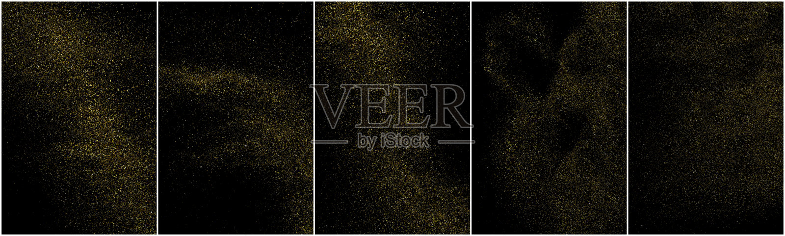 金色闪光纹理孤立在黑色背景。插画图片素材