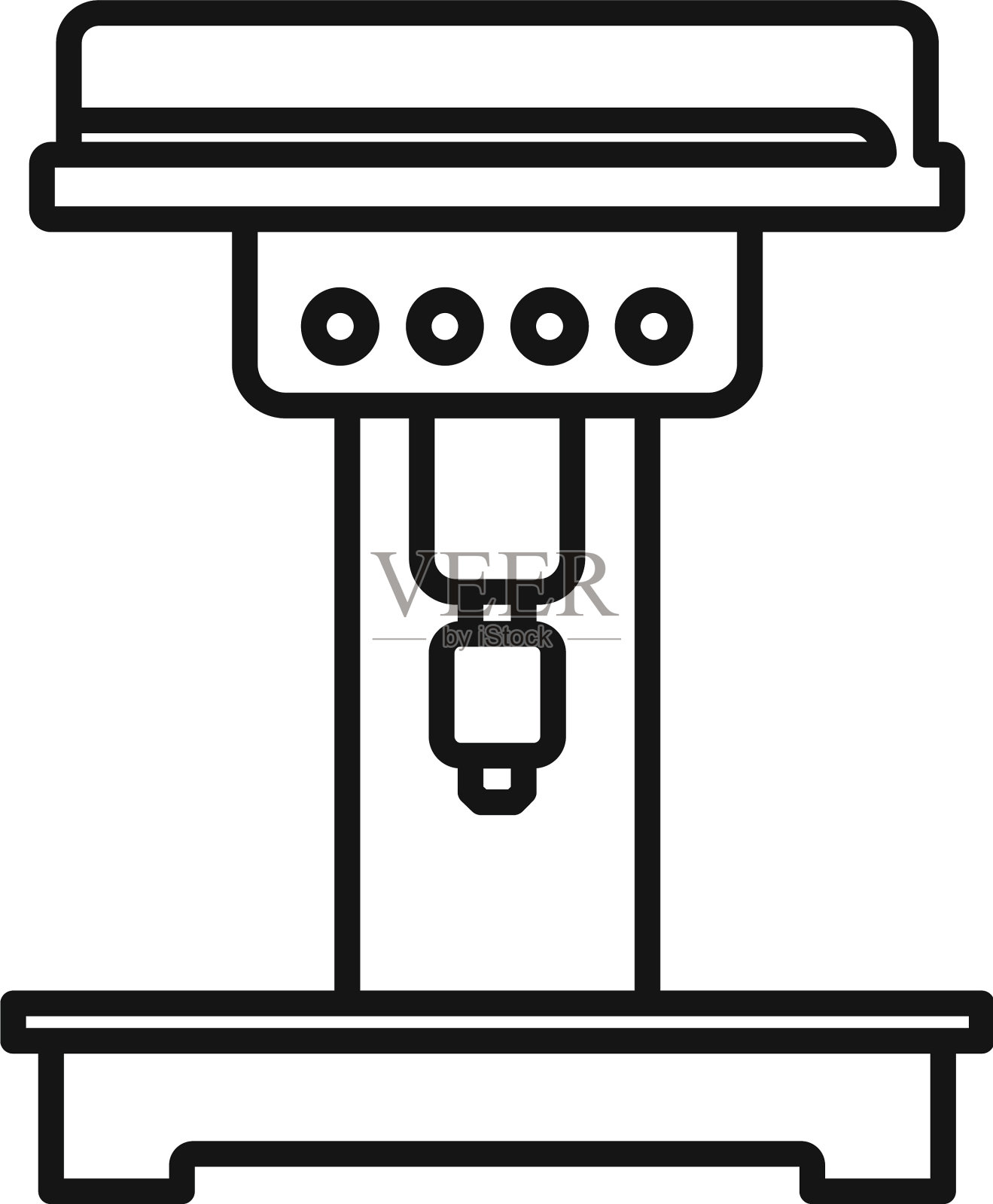 工程师铣床图标轮廓风格图标素材