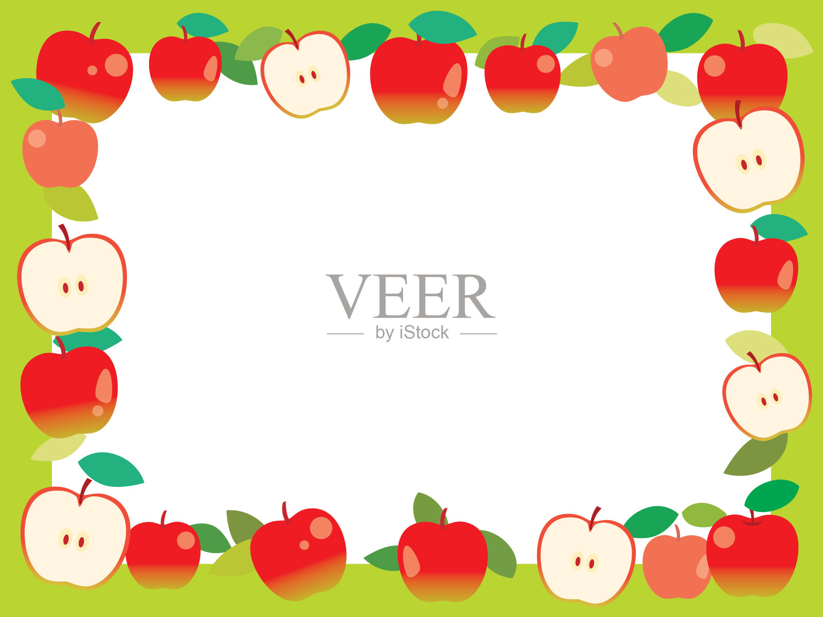 一幅苹果框的插图。插画图片素材