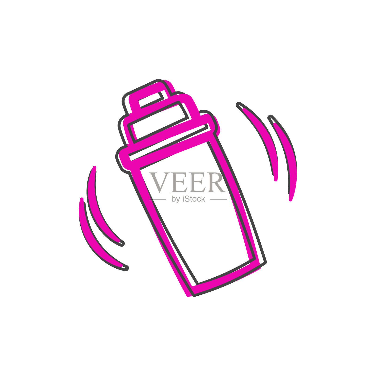 矢量振动筛图标上的卡通风格的运动员在白色孤立的背景。图层分组便于编辑插图。为你的设计。插画图片素材