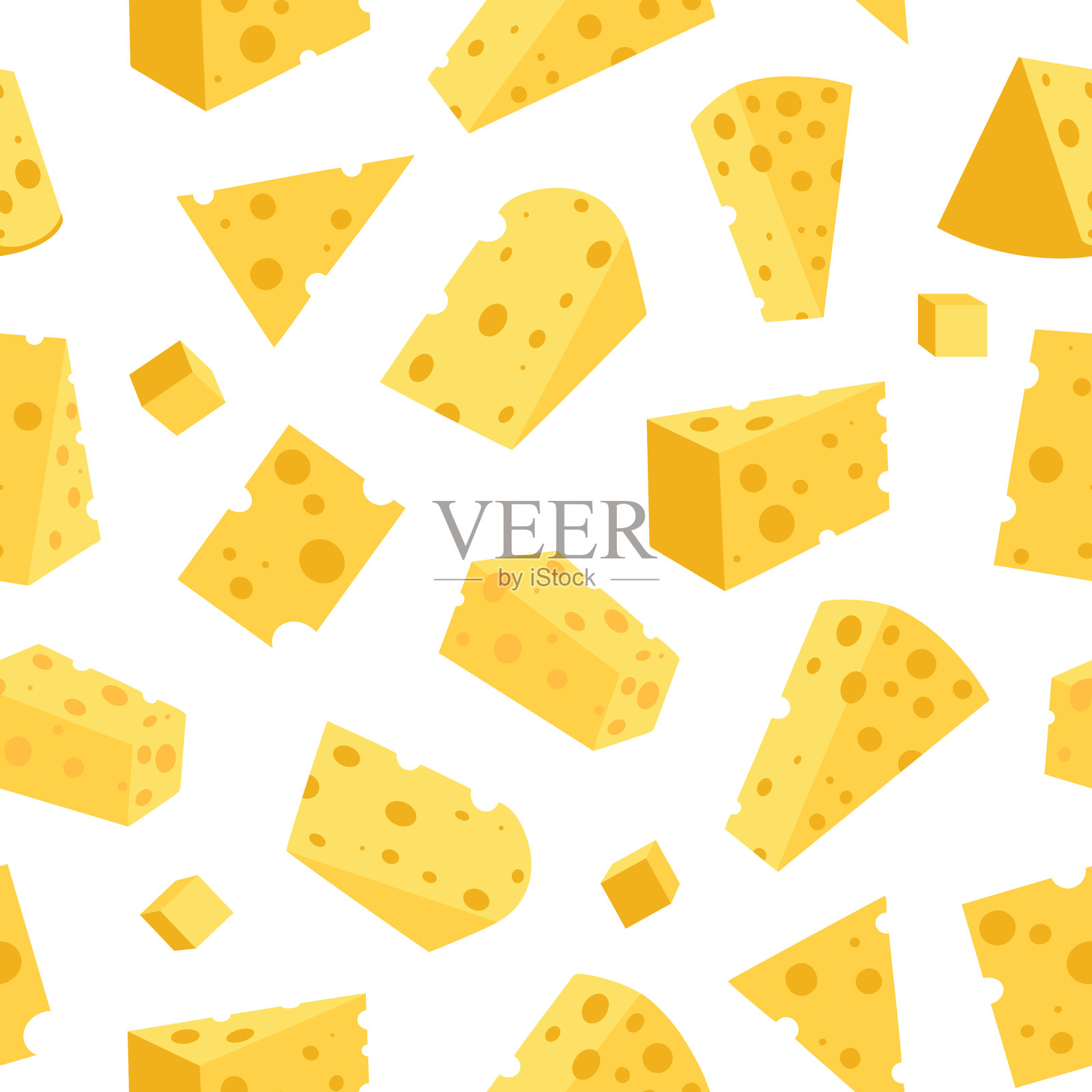 奶酪无缝花纹片黄色奶酪插画图片素材