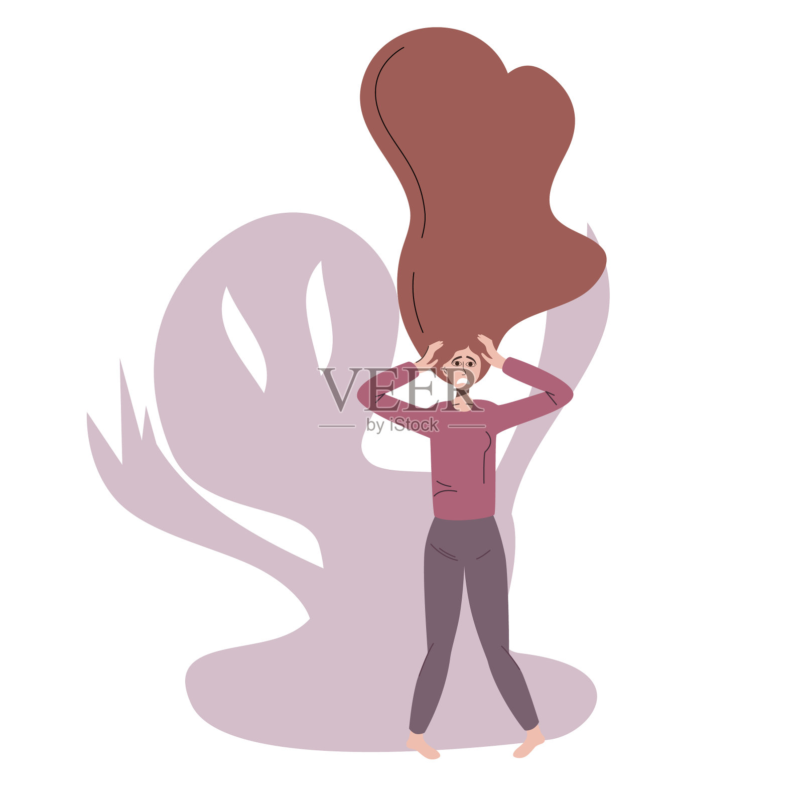 概念焦虑症是一种抑郁症插画图片素材