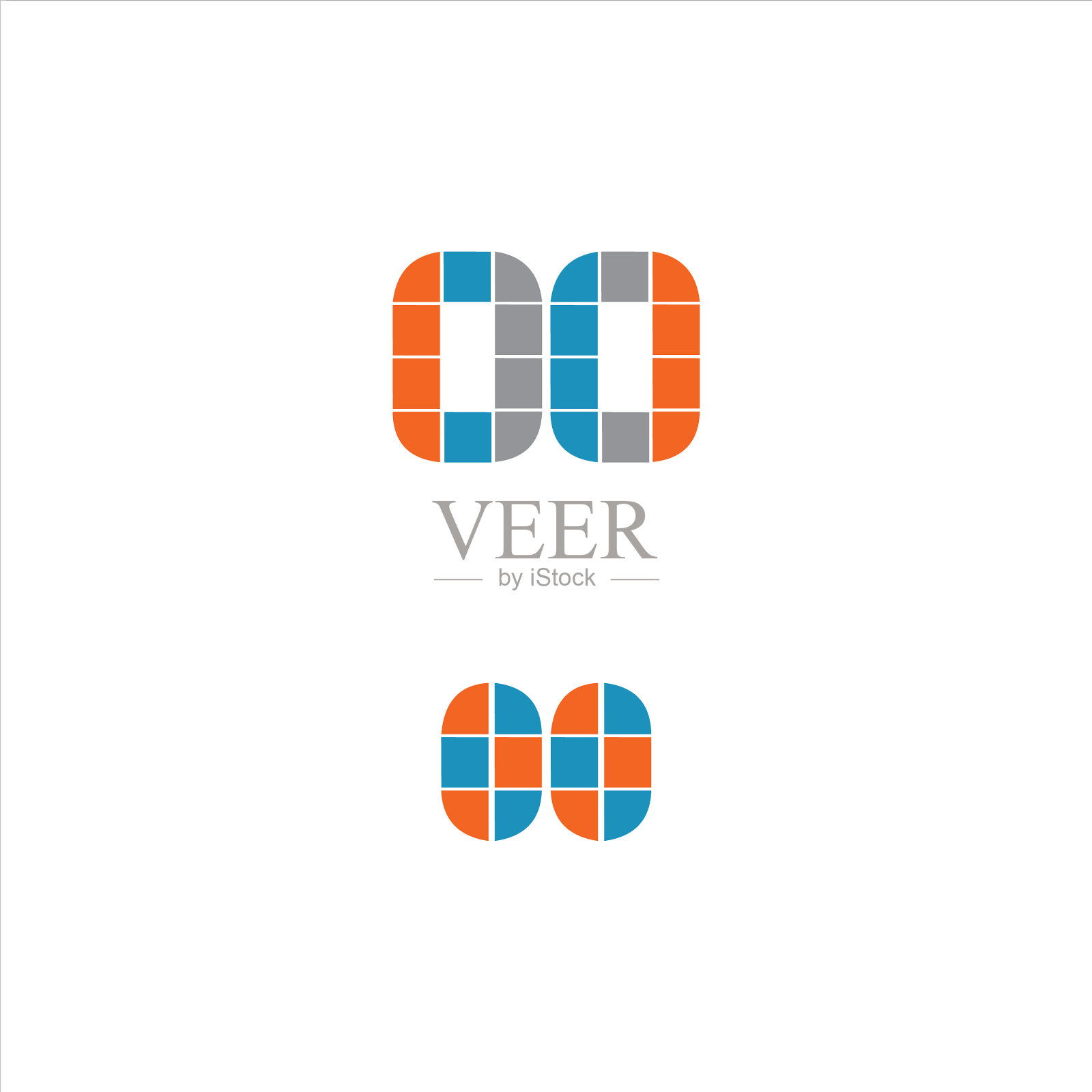 O字母标志设计在黑色背景插画图片素材