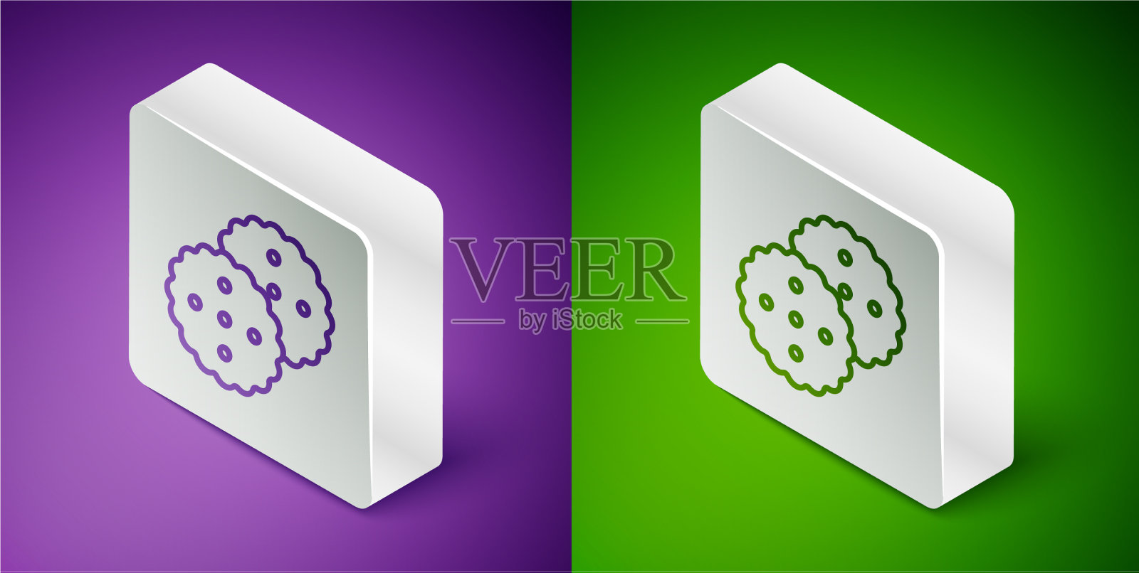 等距线饼干或巧克力饼干图标素材