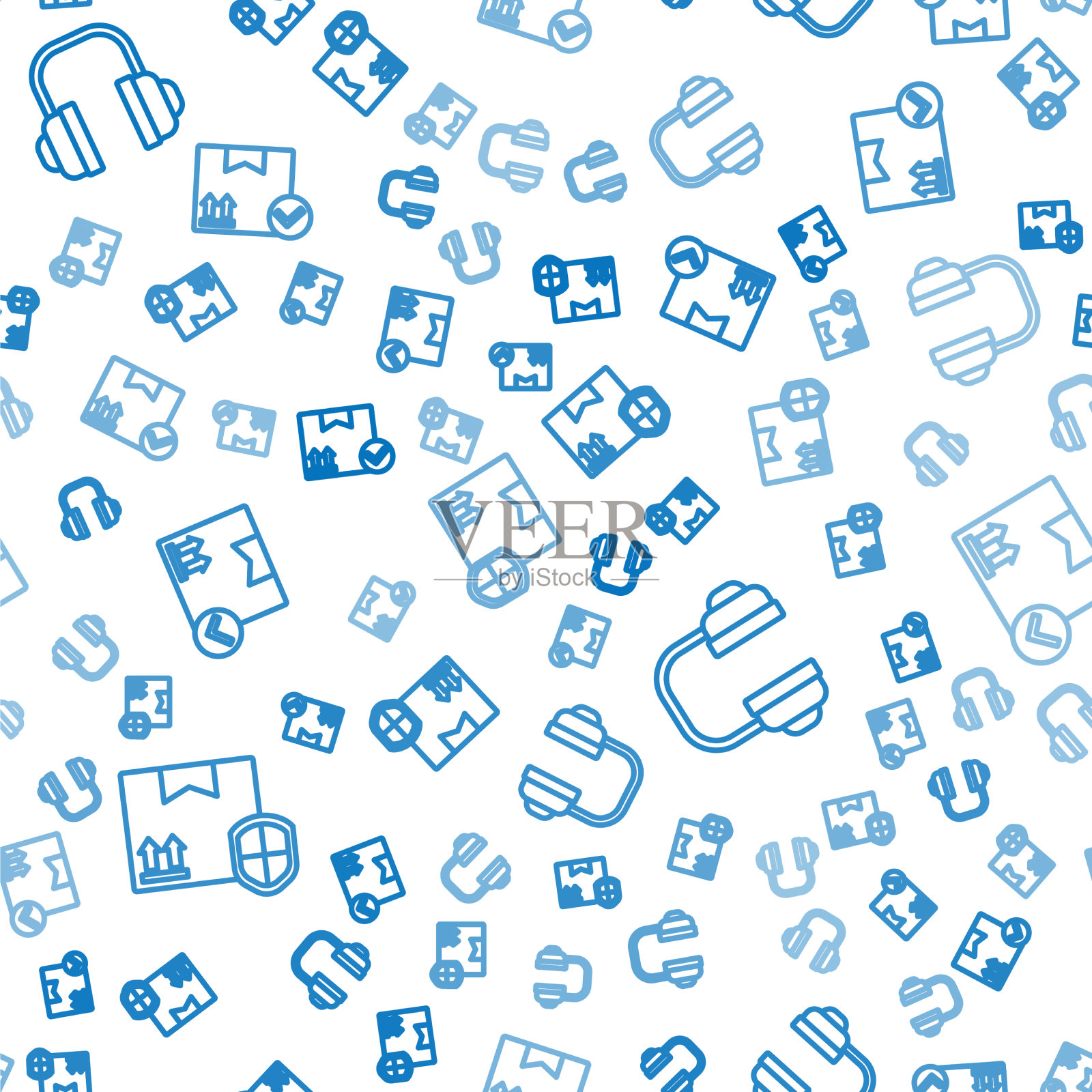 设置线交付包安全与盾牌图标素材