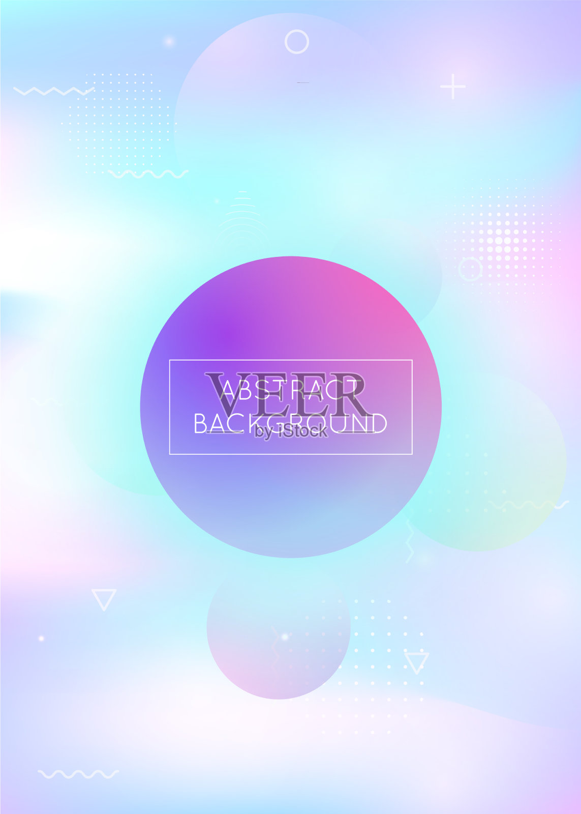 全息背景与液体形状动态插画图片素材