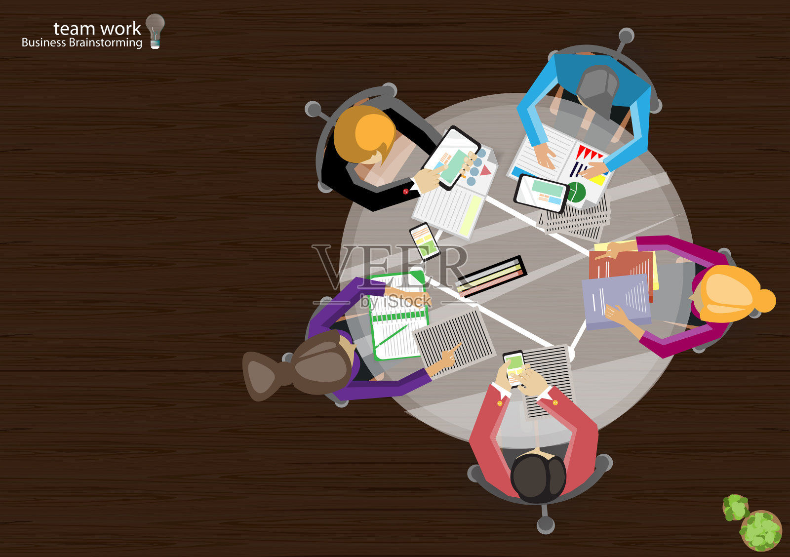 插画商业设计的构思和概念思维创意角度多样。为了成功,计划、思考、搜索、分析、沟通、创新技术现代化。插画图片素材