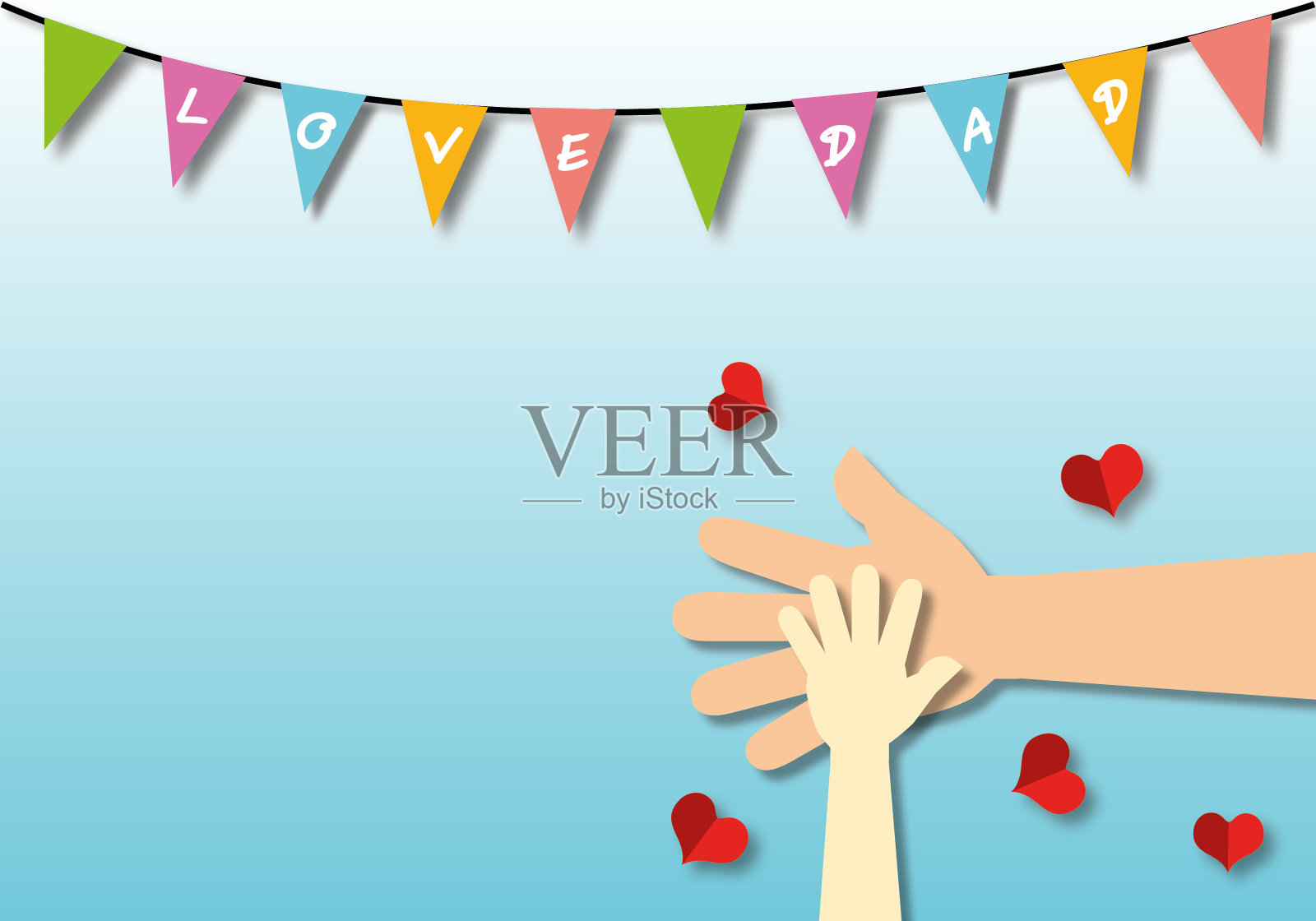 父亲节问候设计,节日插图贺卡。插画图片素材