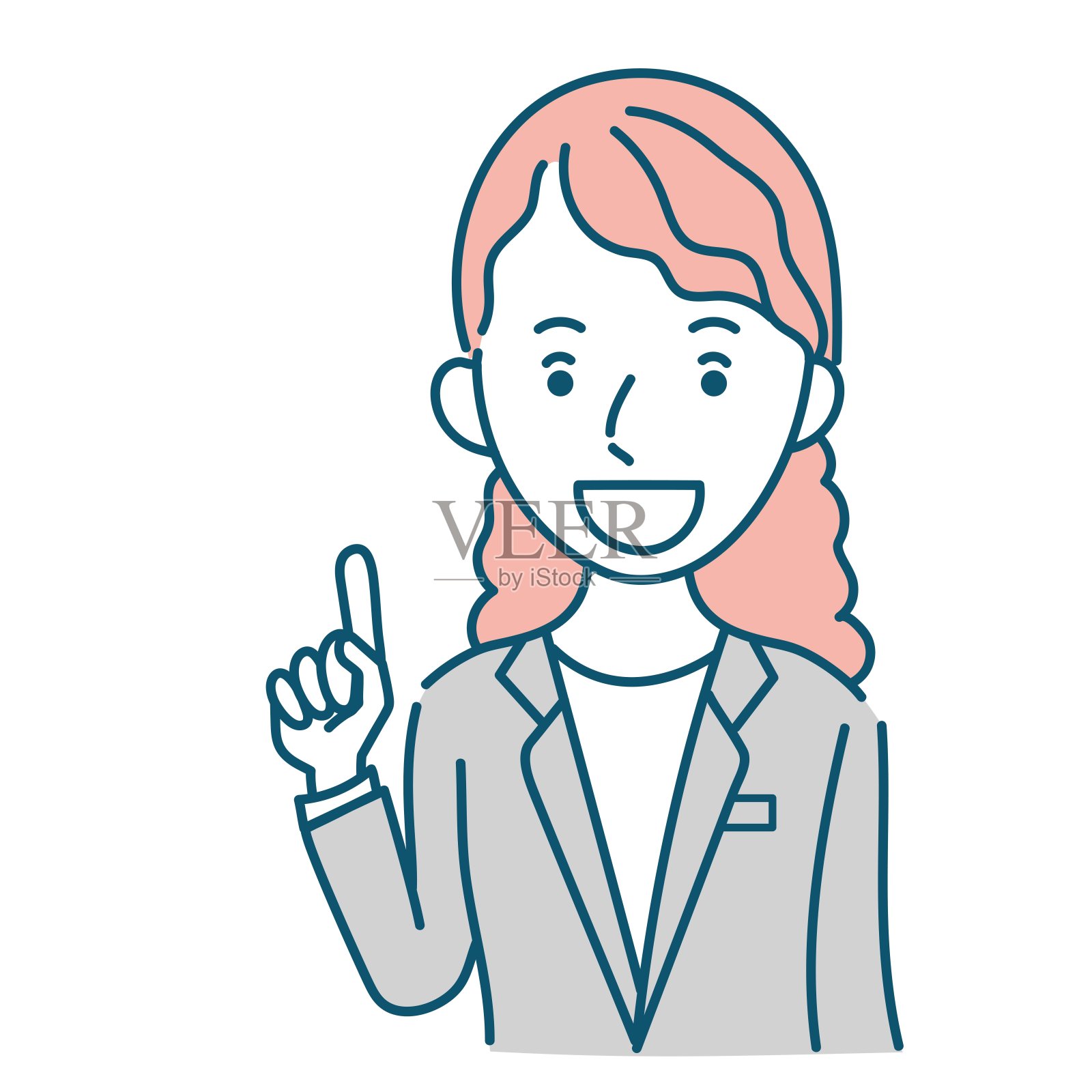 外国女商人解释东西的矢量插图插画图片素材