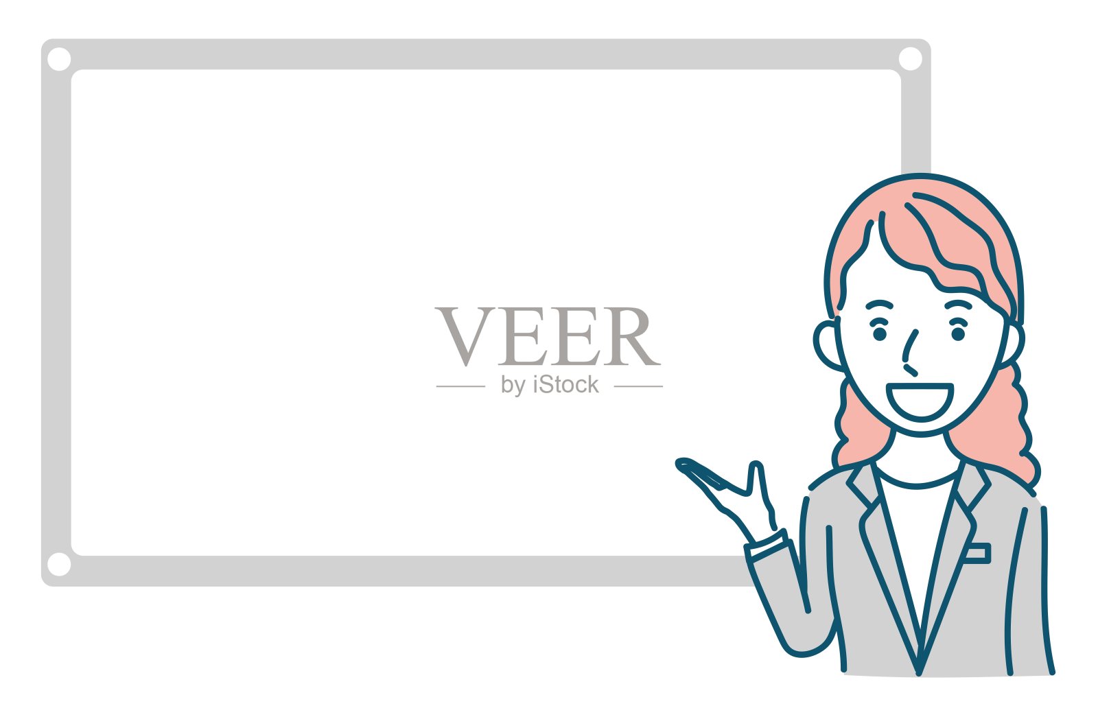 外国女商人解释东西的矢量插图插画图片素材