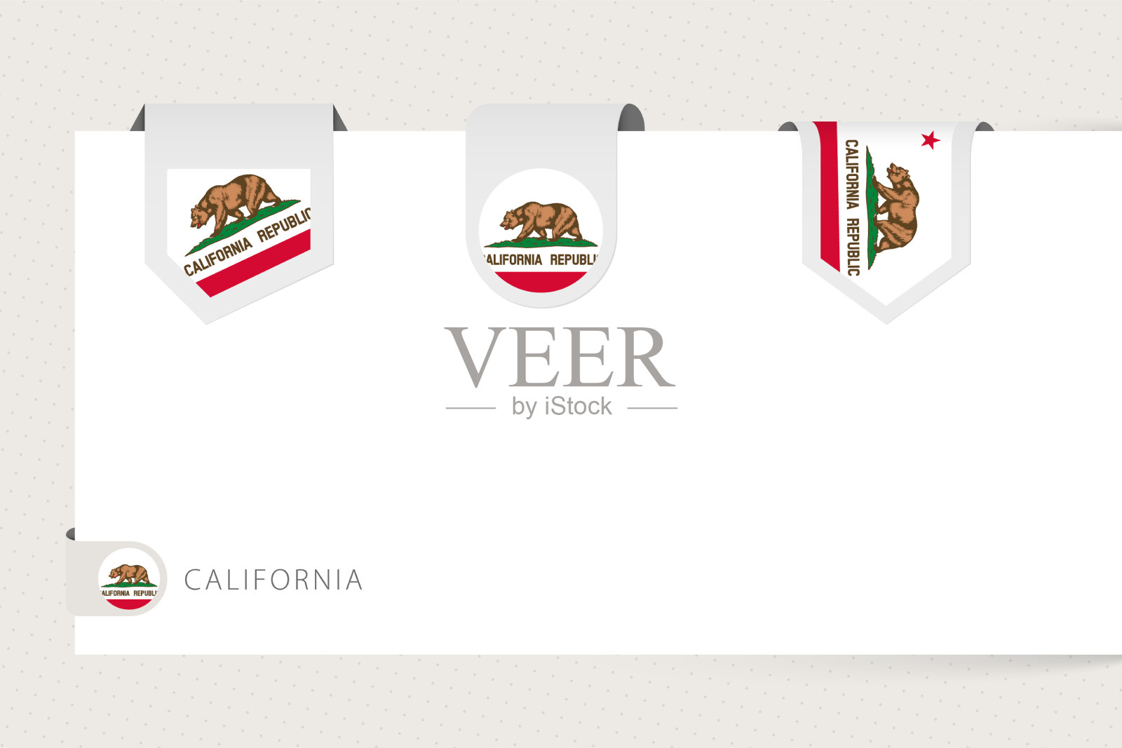 标签旗收集美国加利福尼亚州插画图片素材