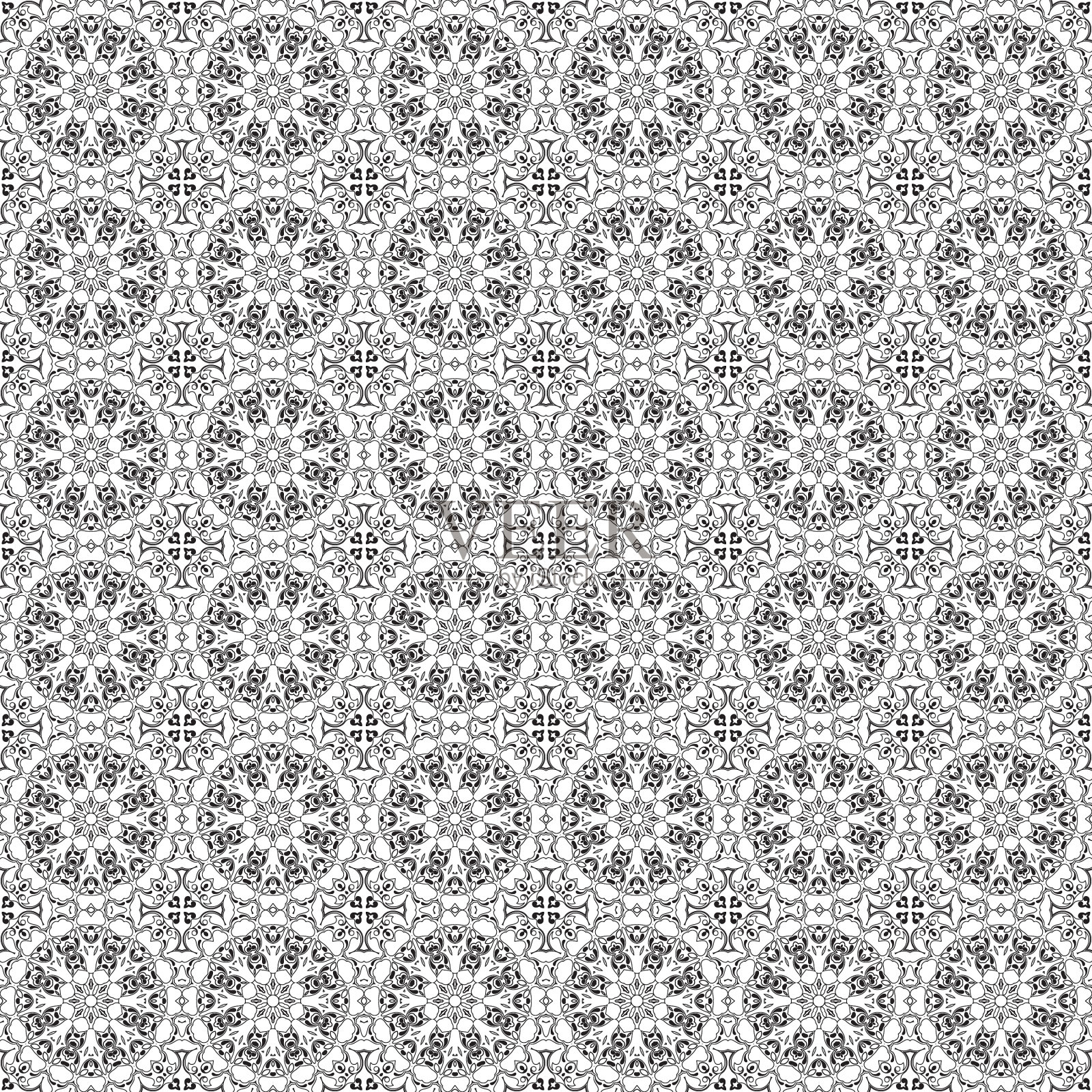 经典蜡染无缝图案背景插画图片素材