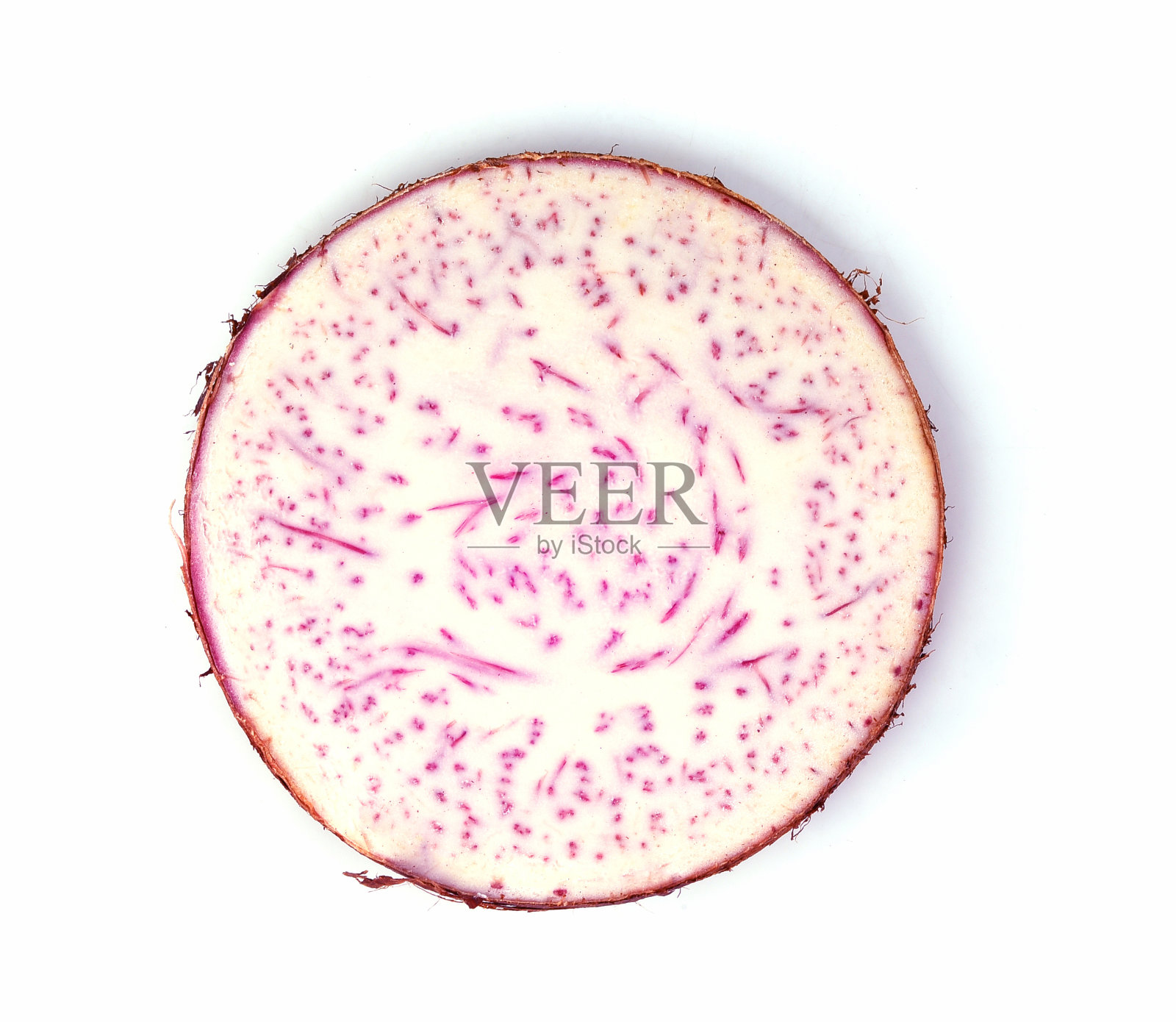 顶视图孤立在白色背景上的芋头照片摄影图片