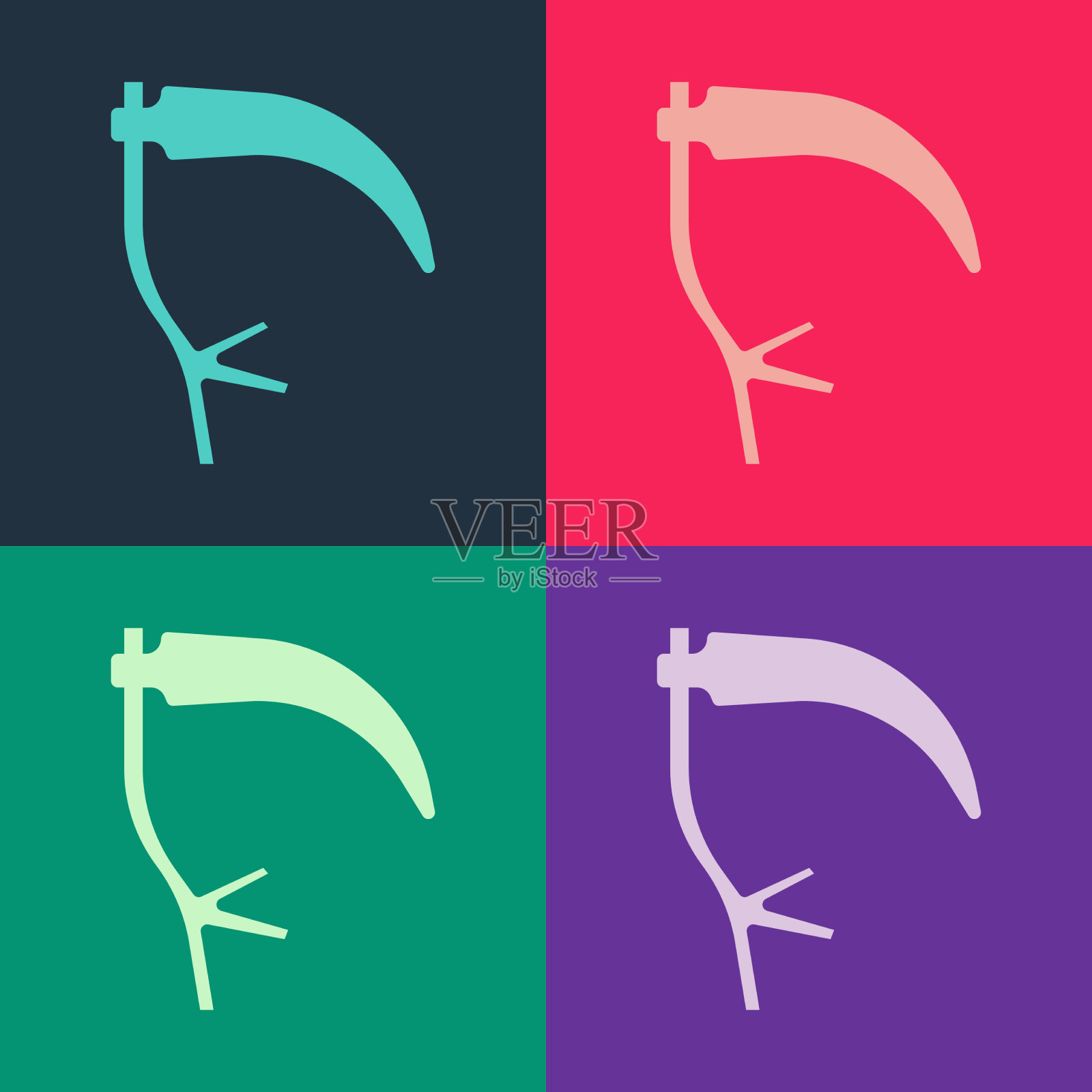 波普艺术孤立在彩色背景上插画图片素材