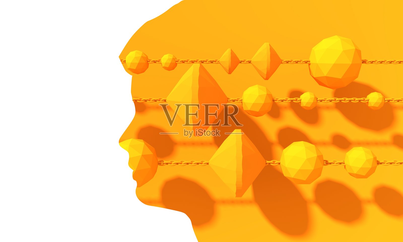 抽象几何形状和人脸轮廓照片摄影图片