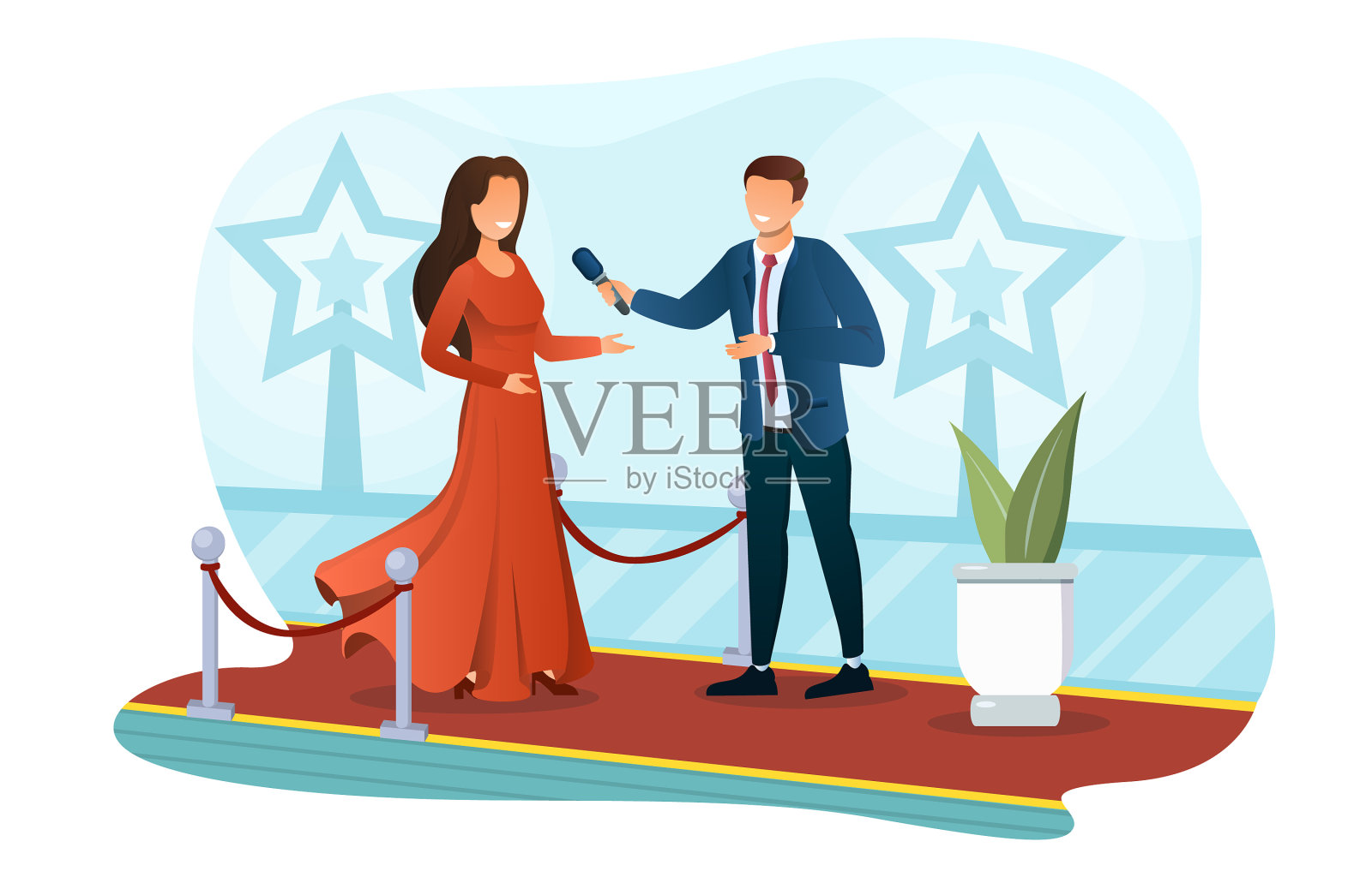 超级明星女明星走在红地毯上设计元素图片