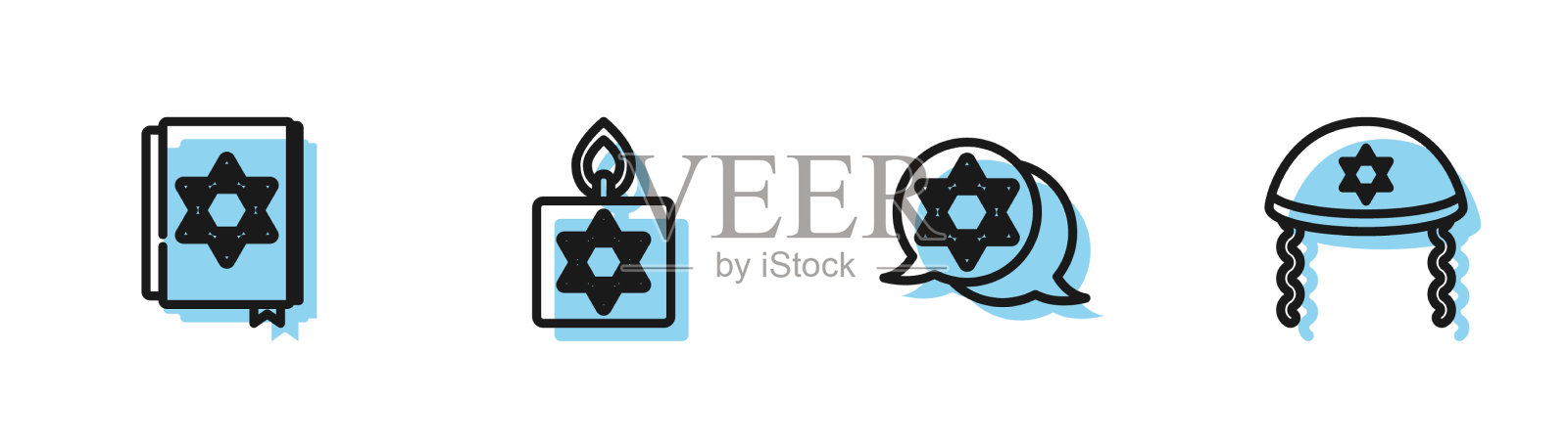 立行星大卫犹太律法书焚烧插画图片素材