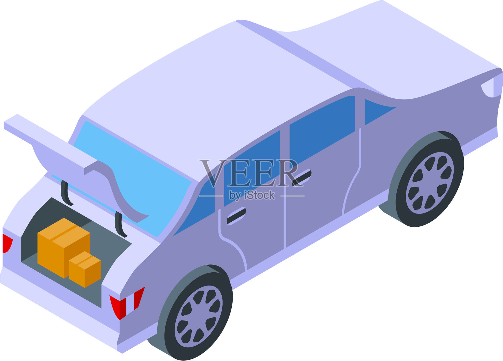 存储车厢图标等距风格插画图片素材