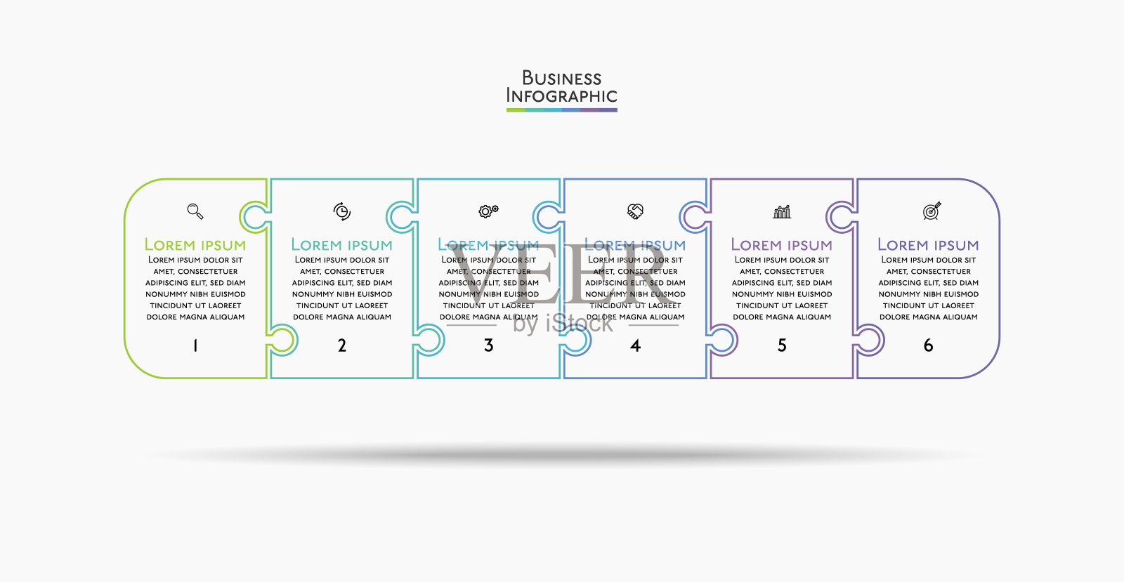 业务数据可视化。时间轴信息图图标设计为抽象的背景模板插画图片素材