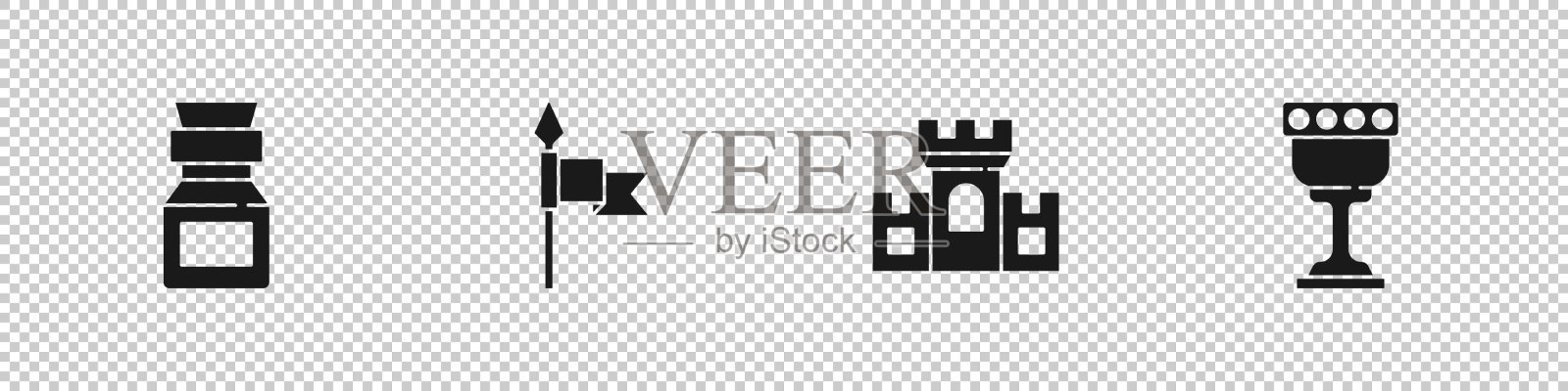 在中世纪的矛堡中设置毒药图标素材