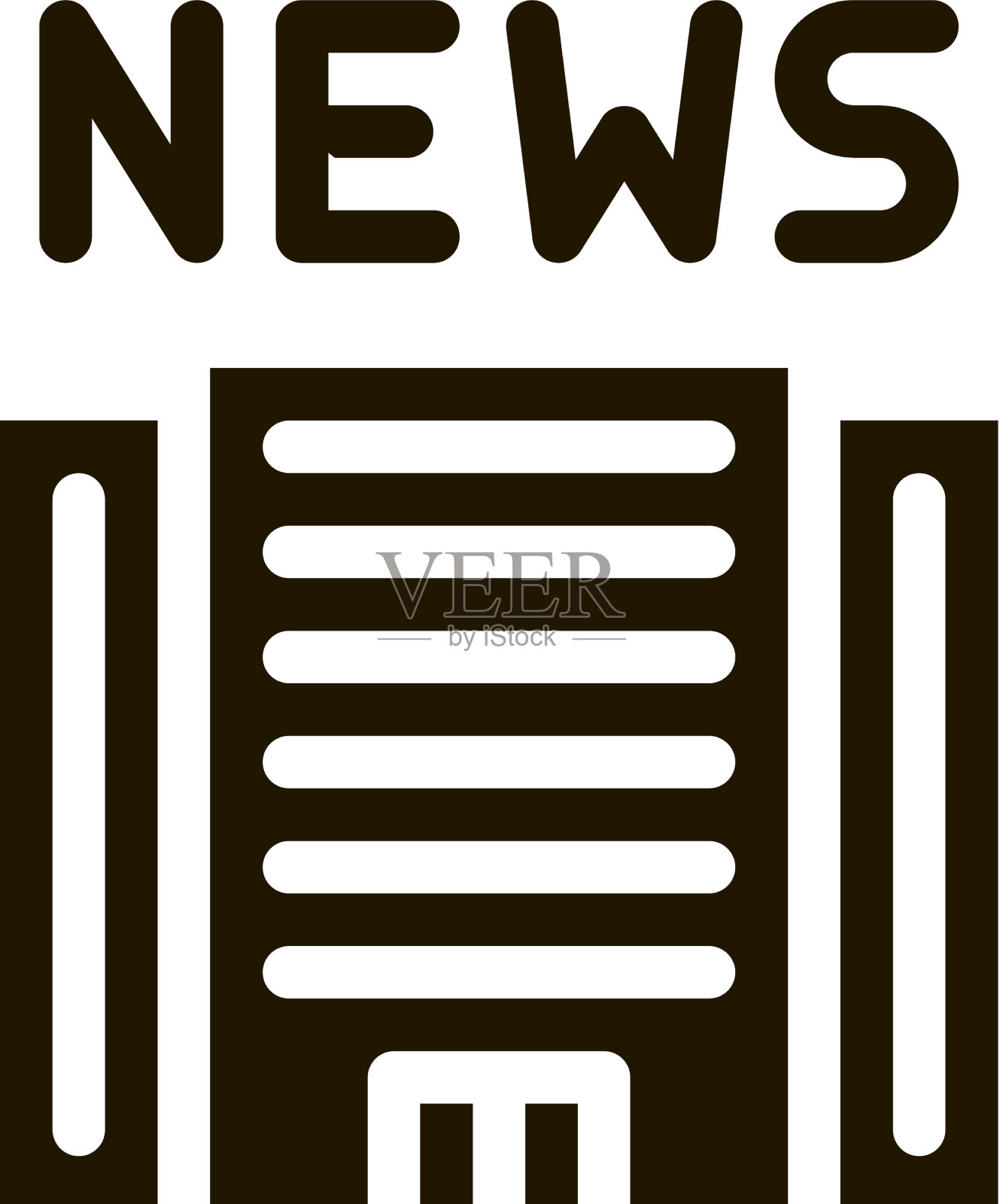 新闻建筑图标字形插画图片素材