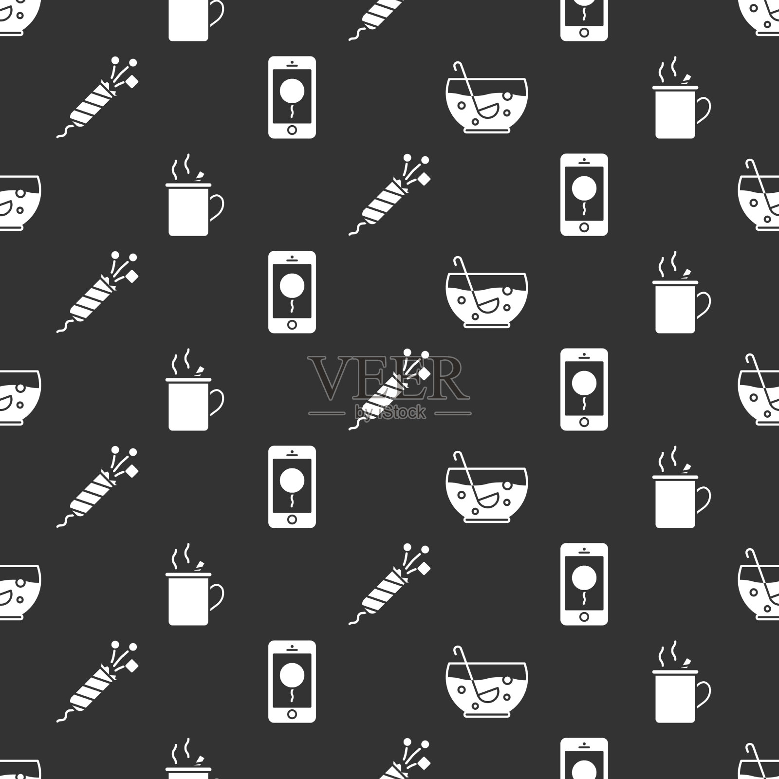 将混合潘趣酒放入碗中加热图标素材