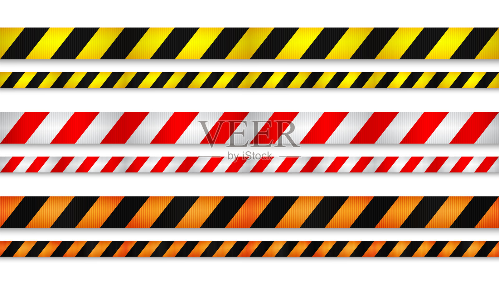 现实的可伸缩的警示带人群控制插画图片素材