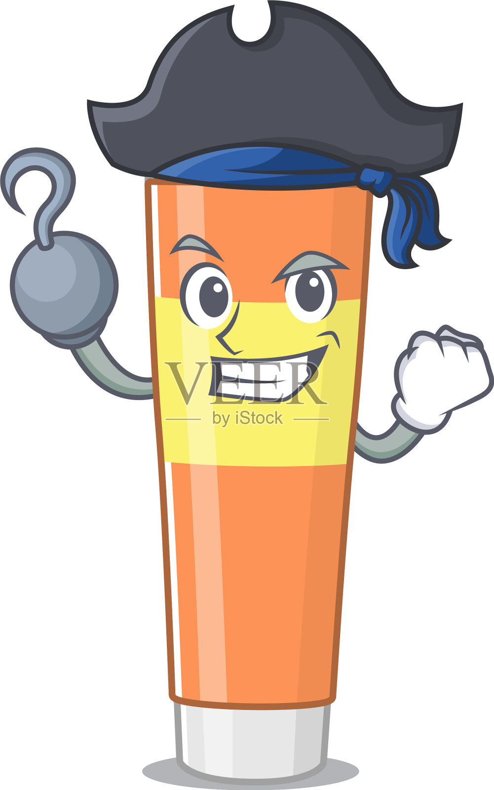 一勾手的海盗人物牙膏卡通设计元素图片