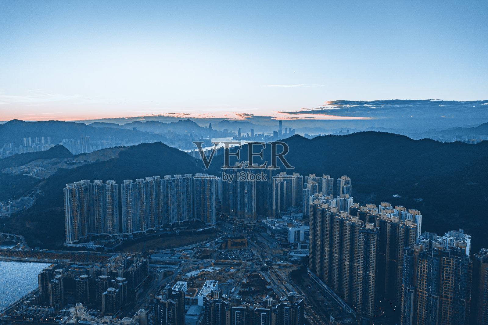 香港夜间住宅区照片摄影图片