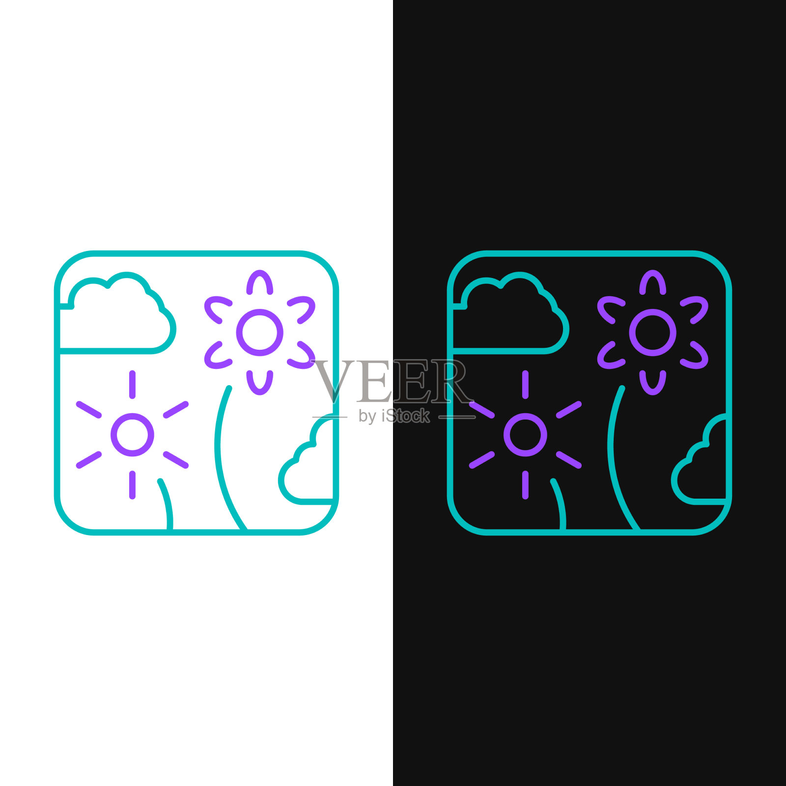 线烟花火箭的图标孤立在白色和插画图片素材