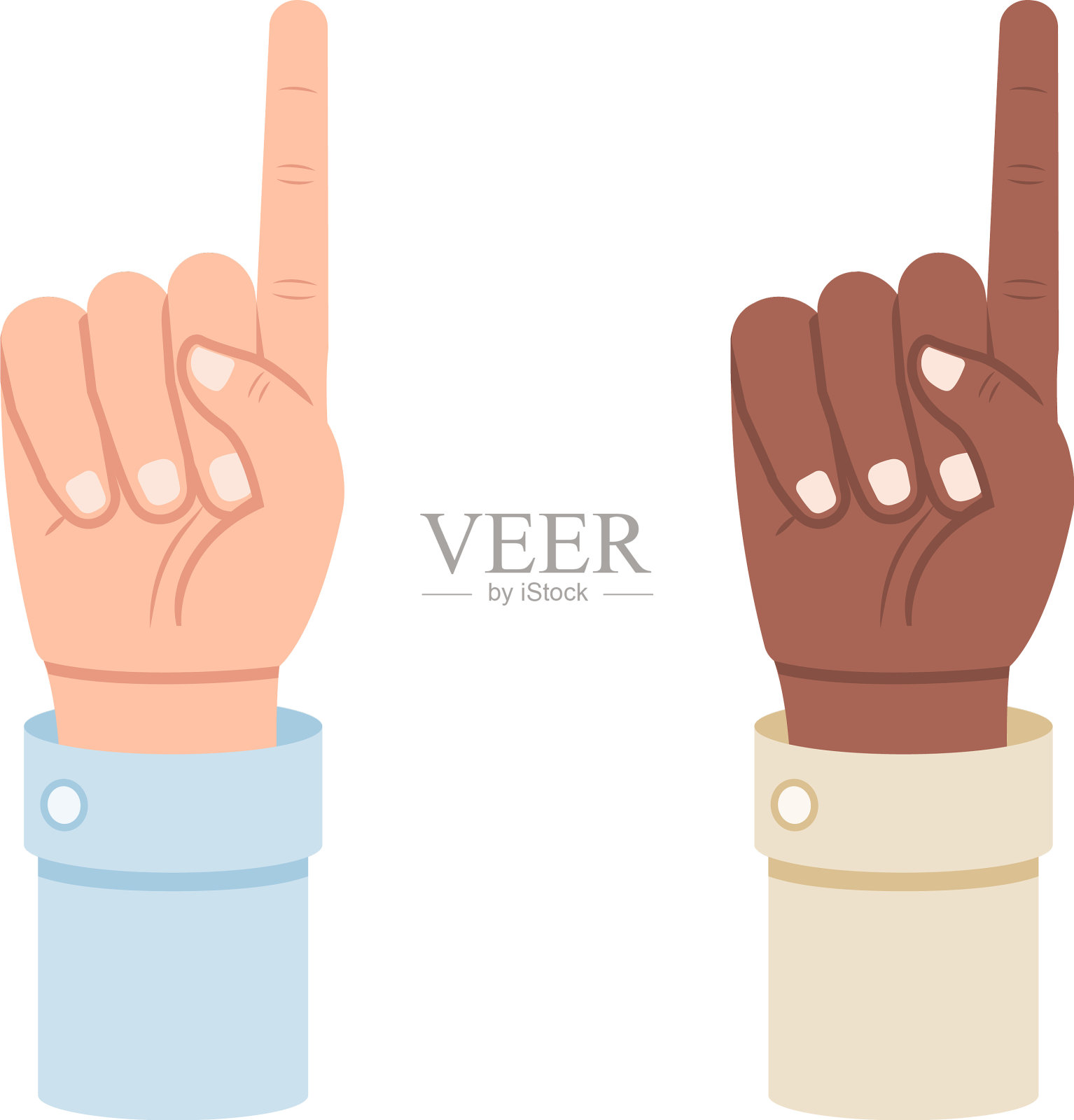 白人和黑人的手先互相指指点点设计元素图片