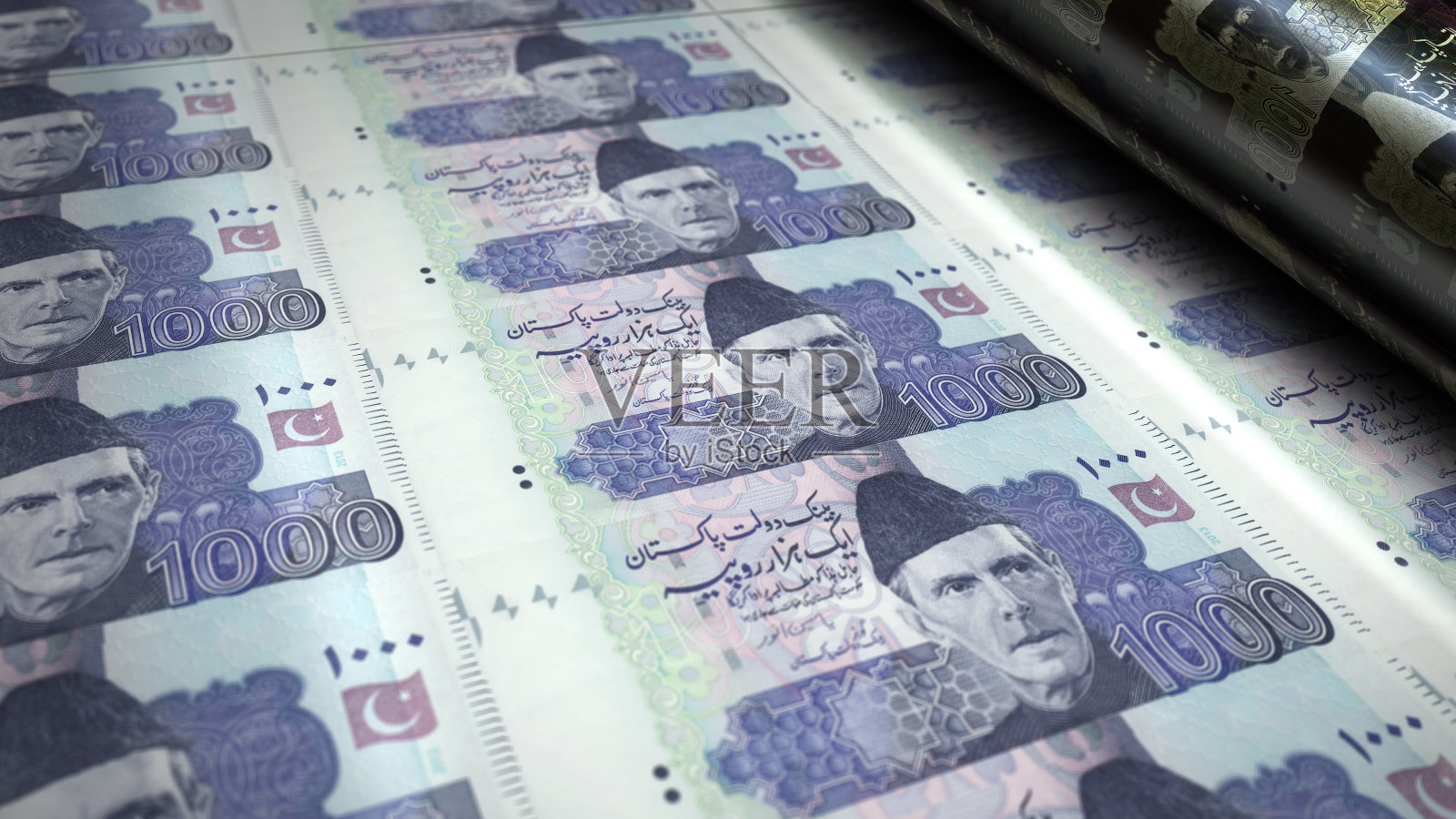 巴基斯坦卢比钞票包装插图照片摄影图片