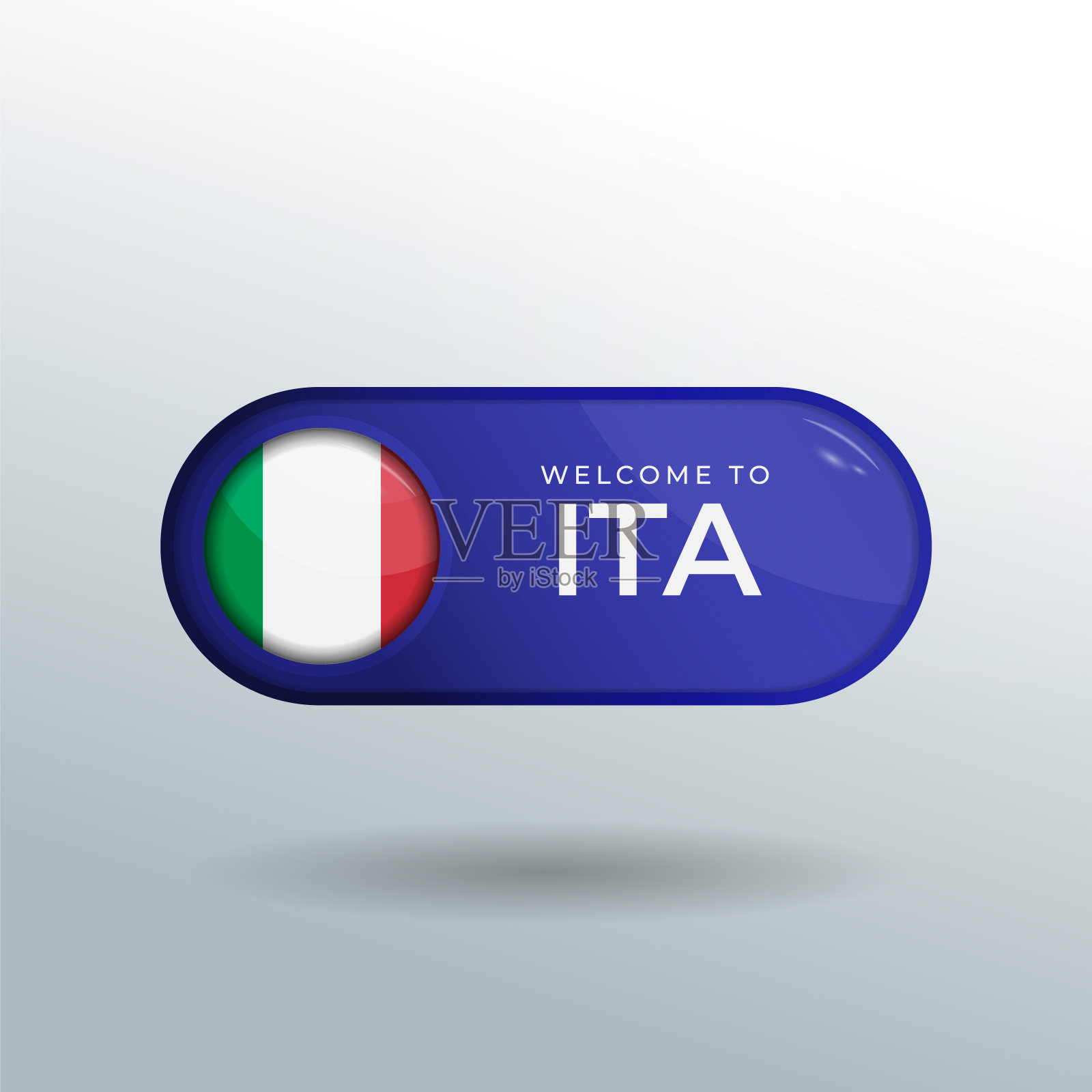 3D标签和位置指针意大利国旗国家与光滑反射设计元素图片