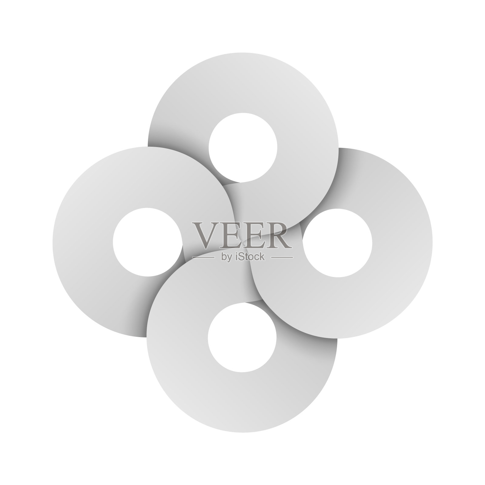 结标志由四个相连的环组成。博文十字符号的现代风格化。插画图片素材