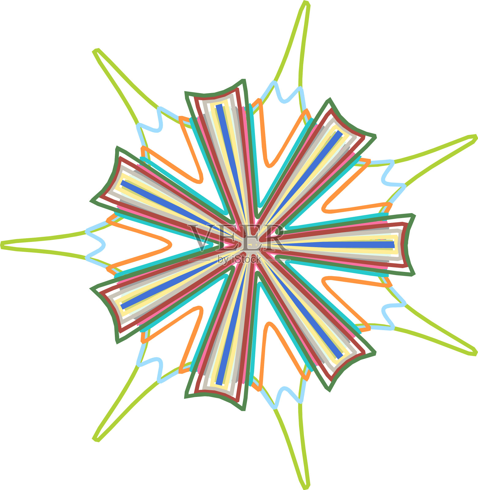 几何曼荼罗-径向圆形图案的图标插画图片素材