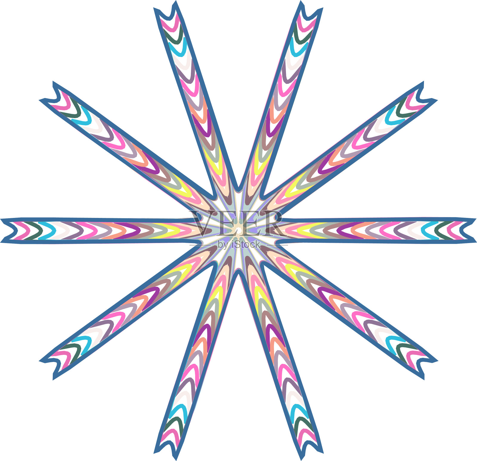 几何曼荼罗-径向圆形图案的图标插画图片素材